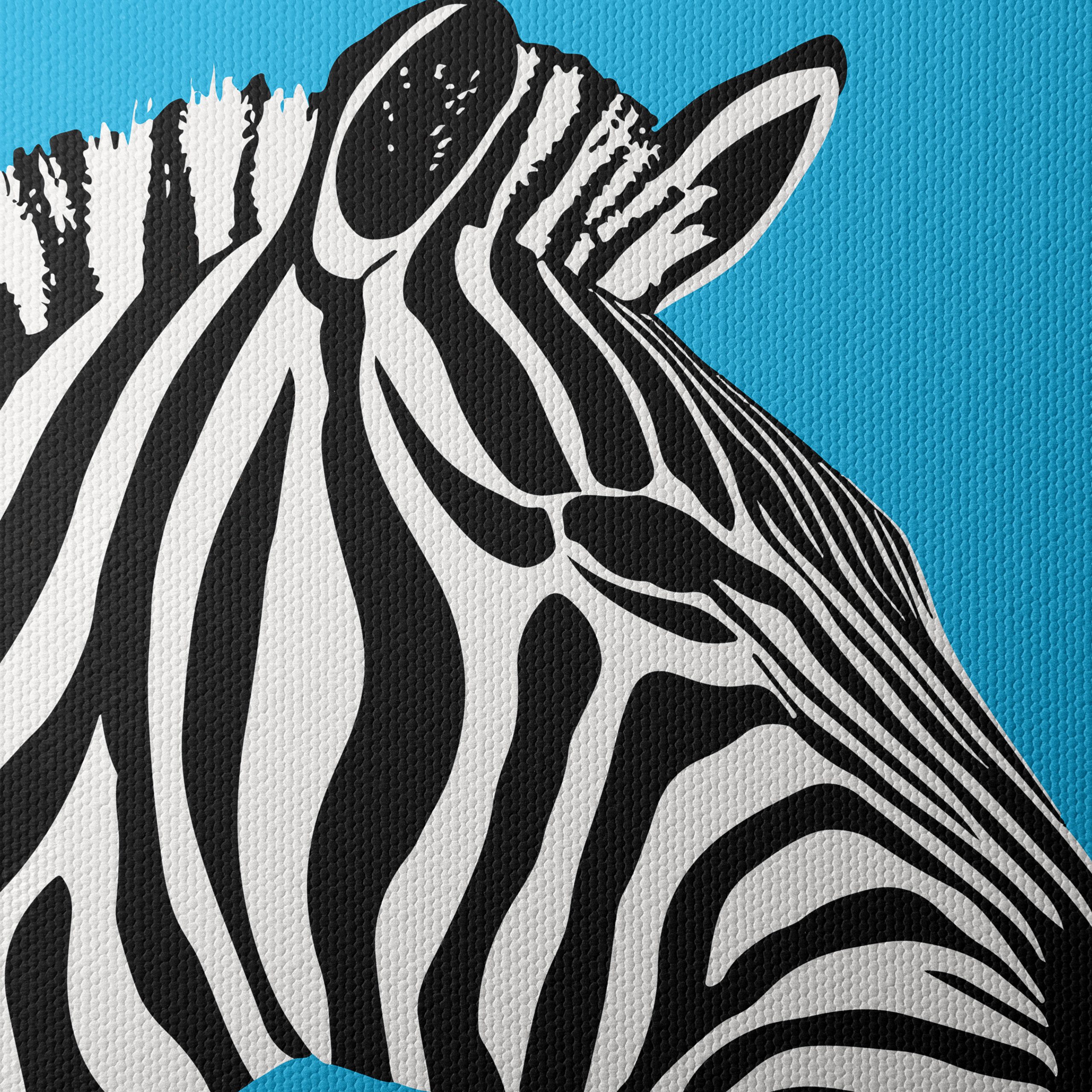 Stylized Zebra on Bright Blue Background - Image 4