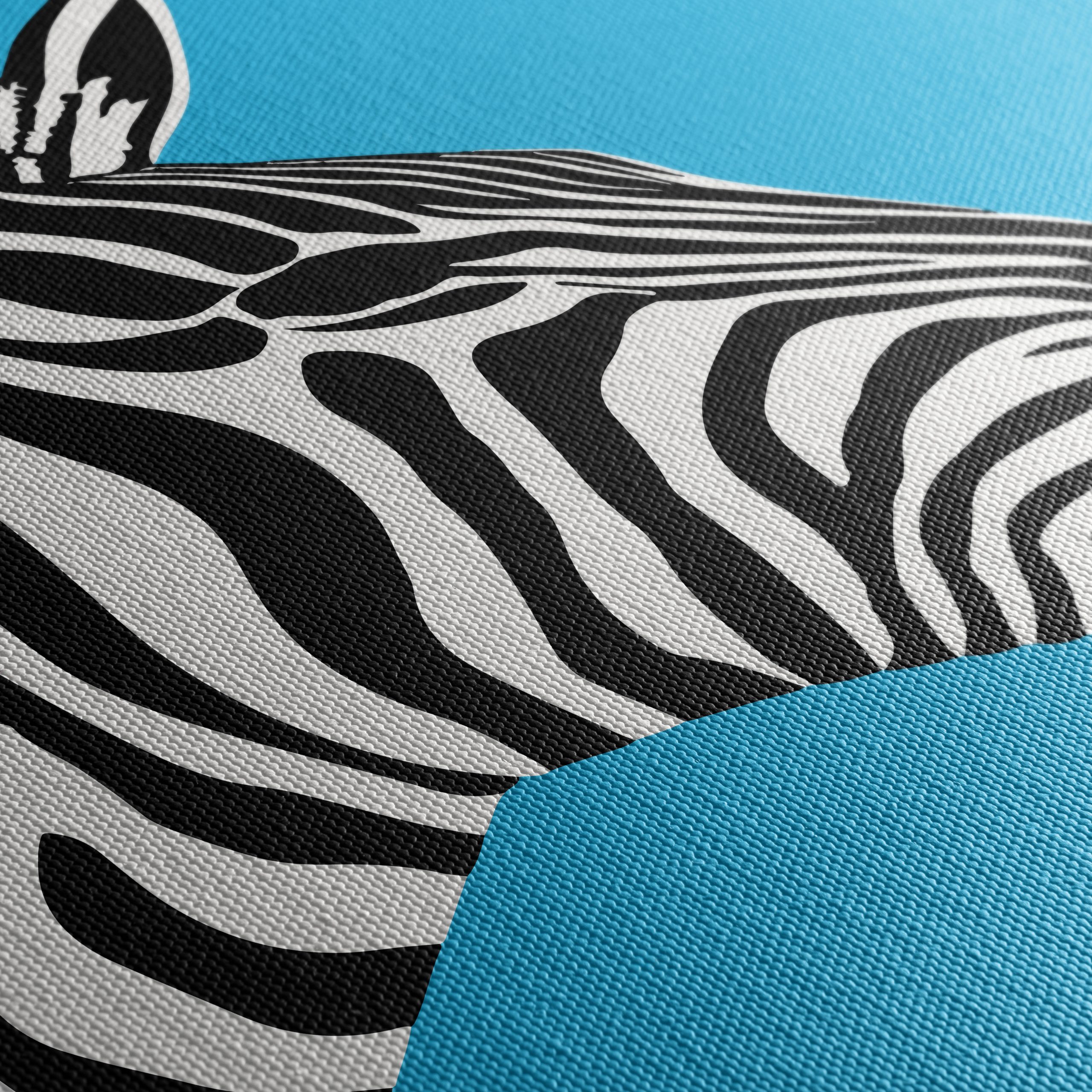 Stylized Zebra on Bright Blue Background - Image 5