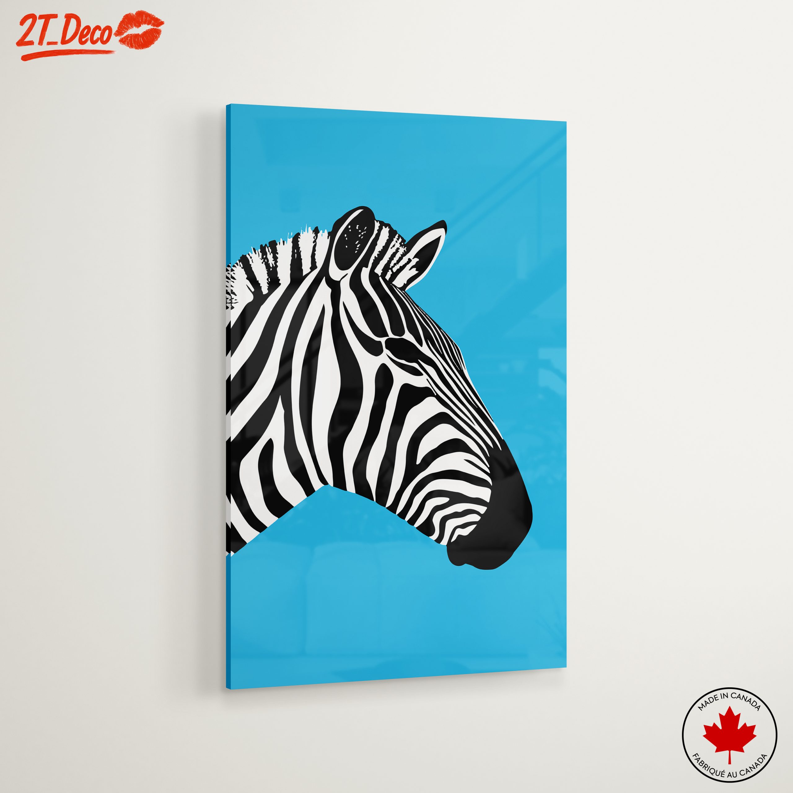 Stylized Zebra on Bright Blue Background - Image 6