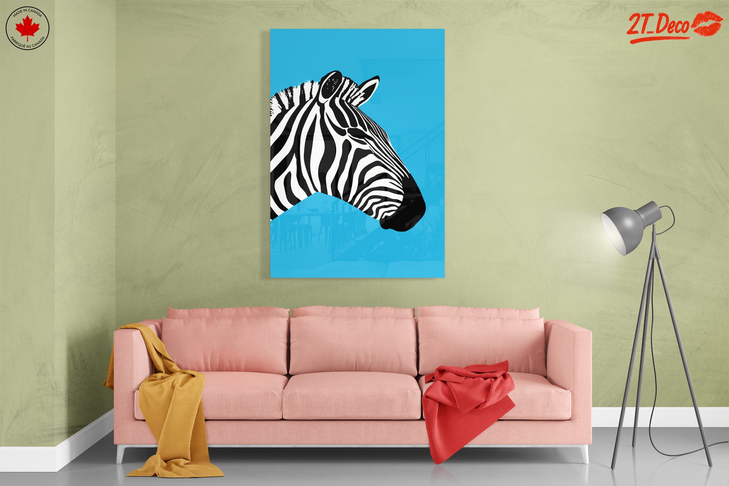 Stylized Zebra on Bright Blue Background - Image 7