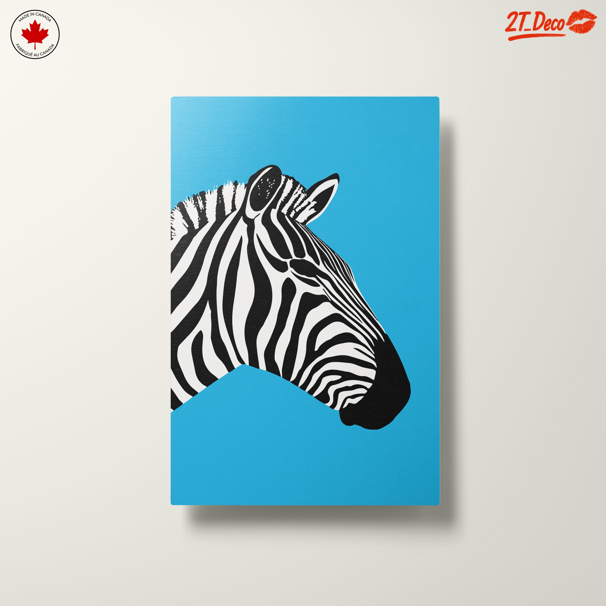 Stylized Zebra on Bright Blue Background - Image 10