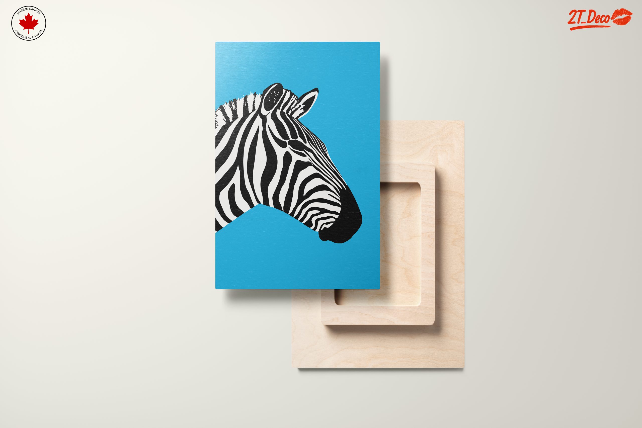 Stylized Zebra on Bright Blue Background - Image 11