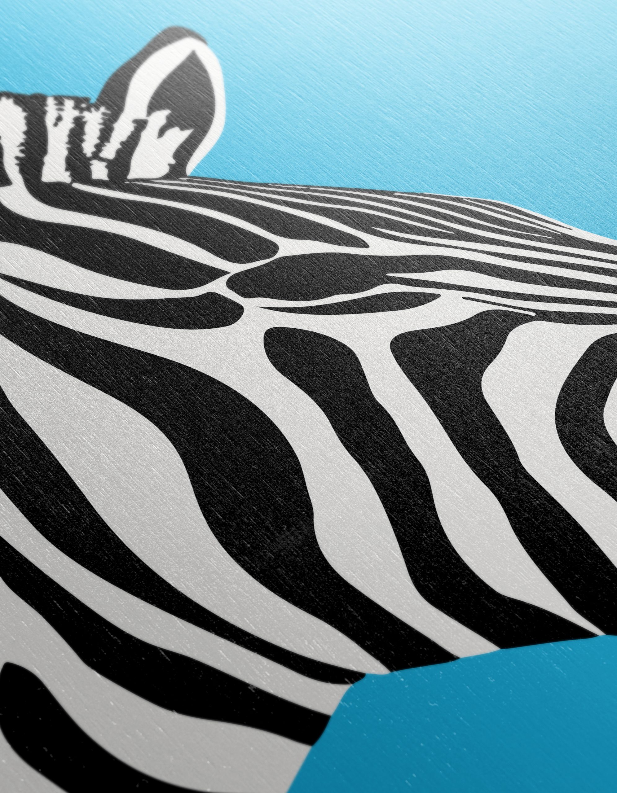 Stylized Zebra on Bright Blue Background - Image 12