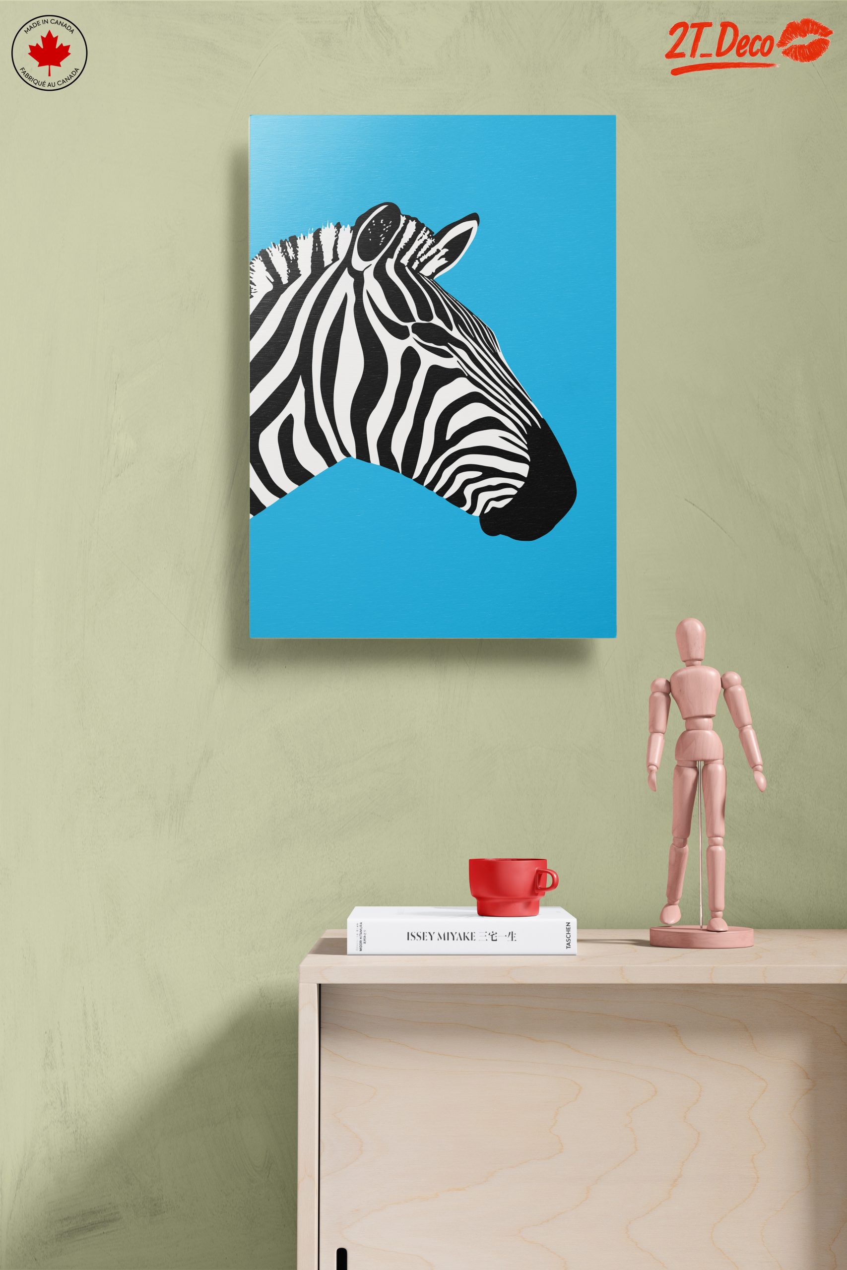 Stylized Zebra on Bright Blue Background - Image 14
