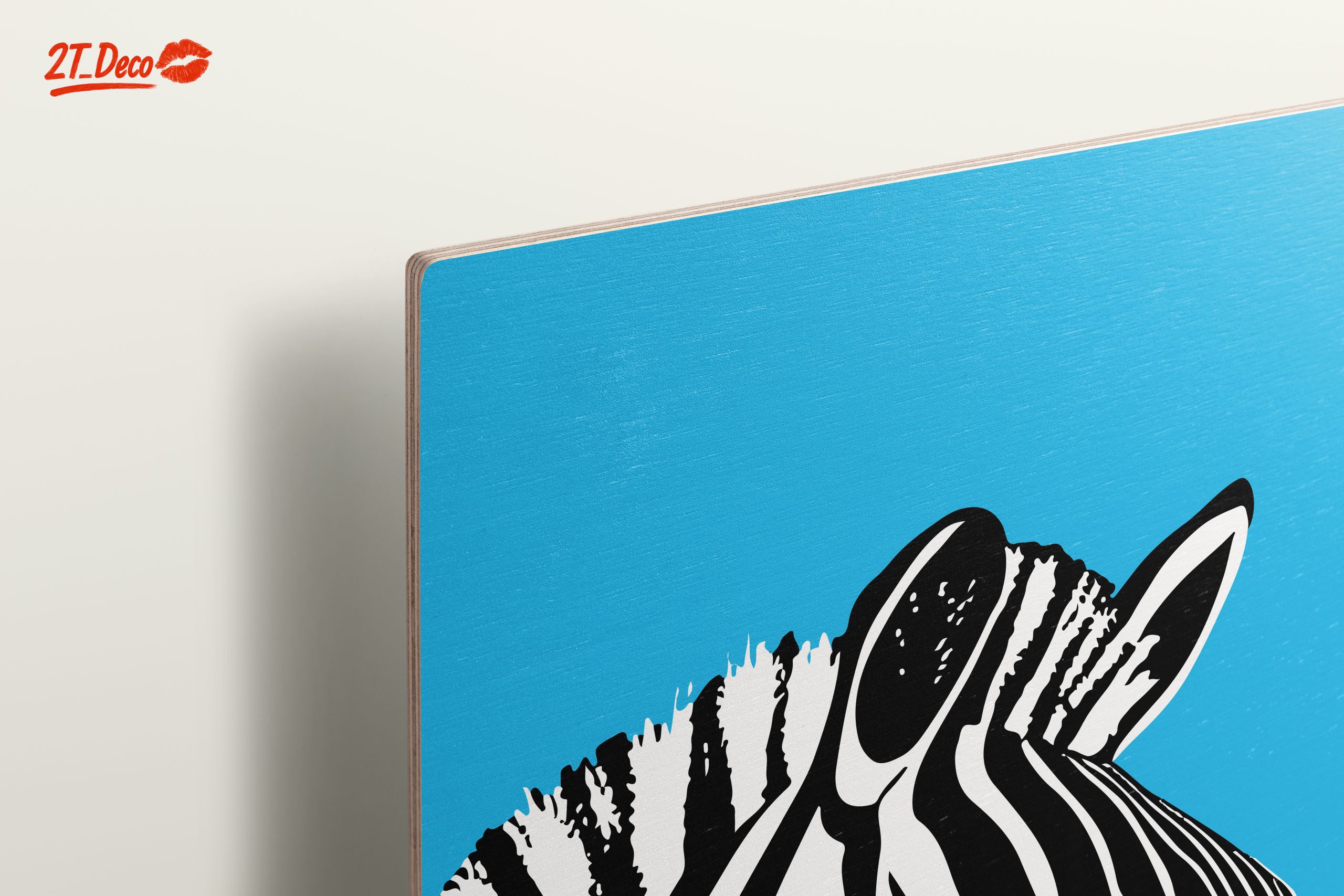 Stylized Zebra on Bright Blue Background - Image 15