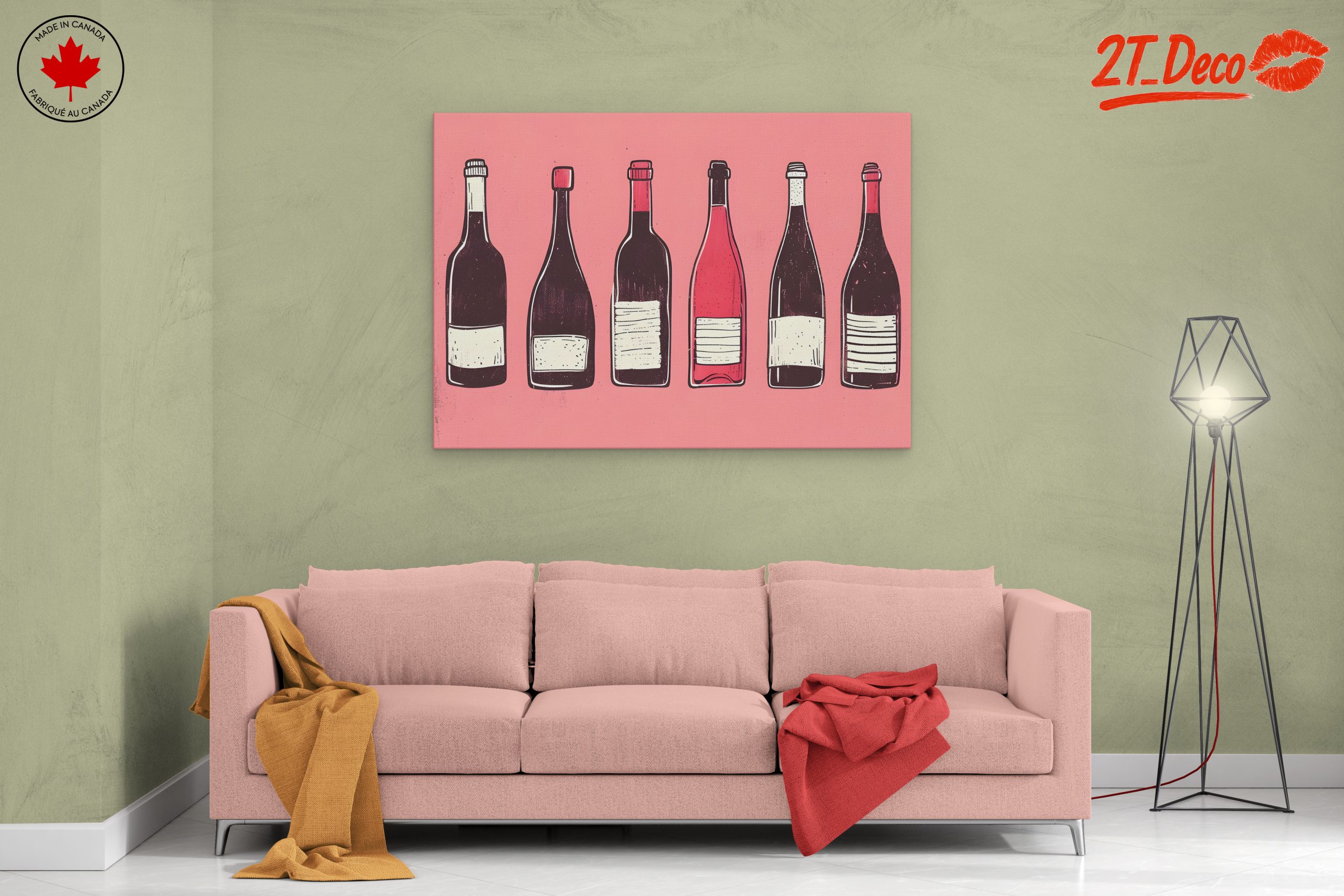 Colorful Wine Bottle Illustrations for Home Decor - Image 2