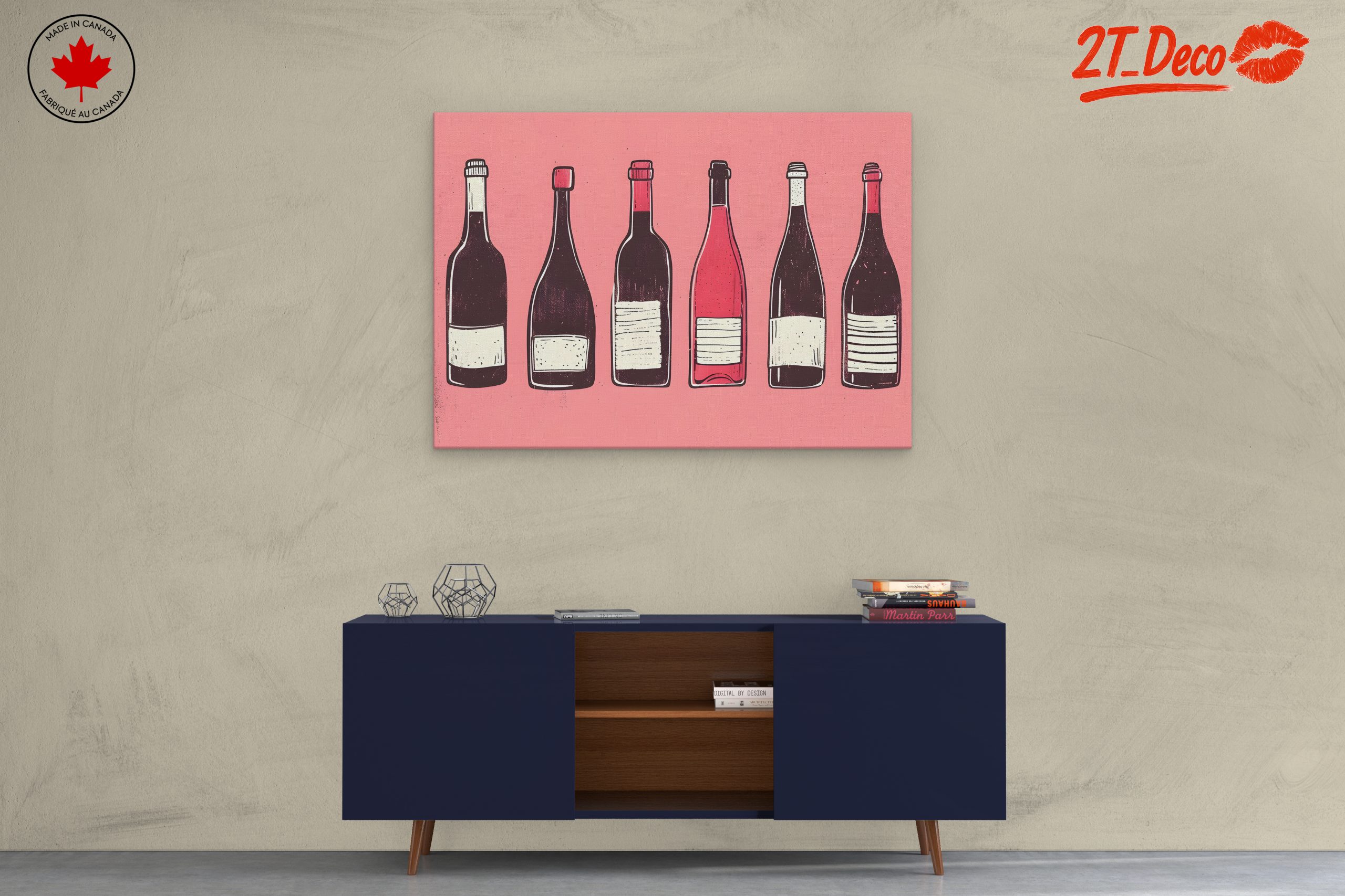 Colorful Wine Bottle Illustrations for Home Decor - Image 3