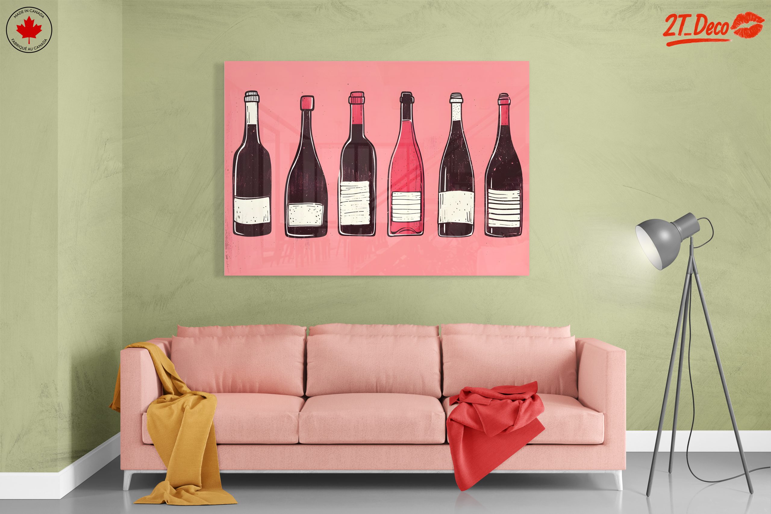 Colorful Wine Bottle Illustrations for Home Decor - Image 7