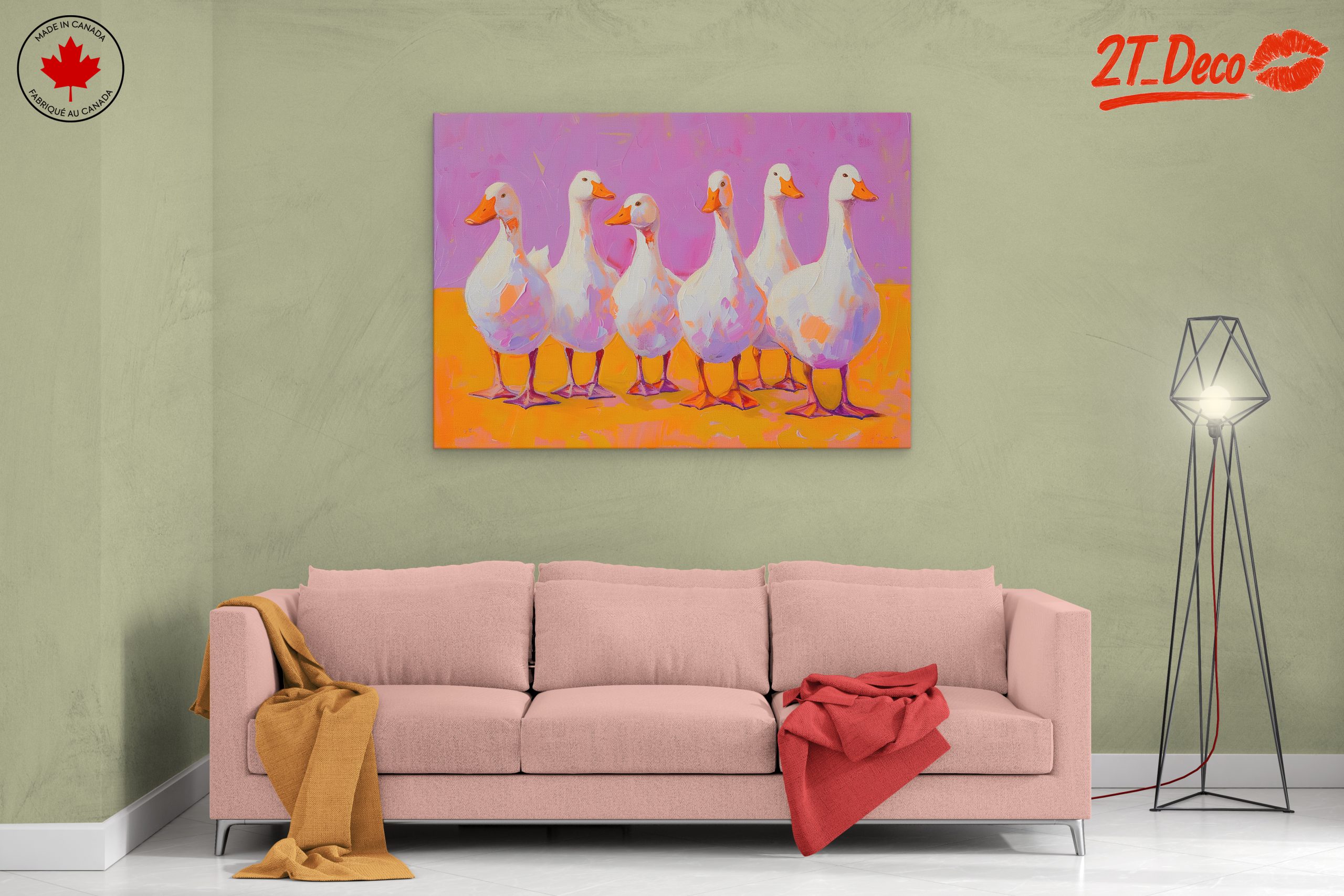 Colorful Artistic Ducks on Bright Background - Image 2