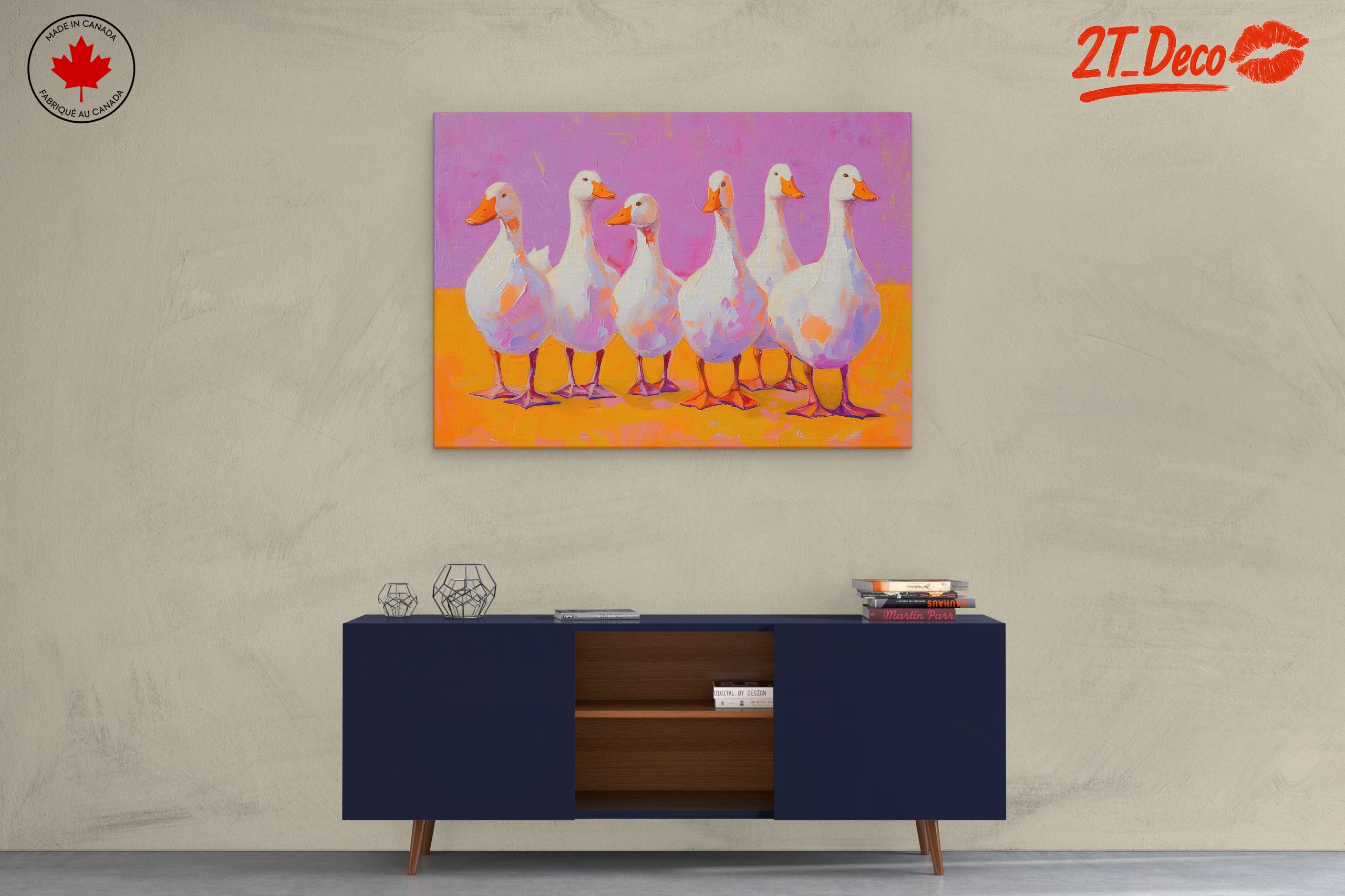 Colorful Artistic Ducks on Bright Background - Image 3