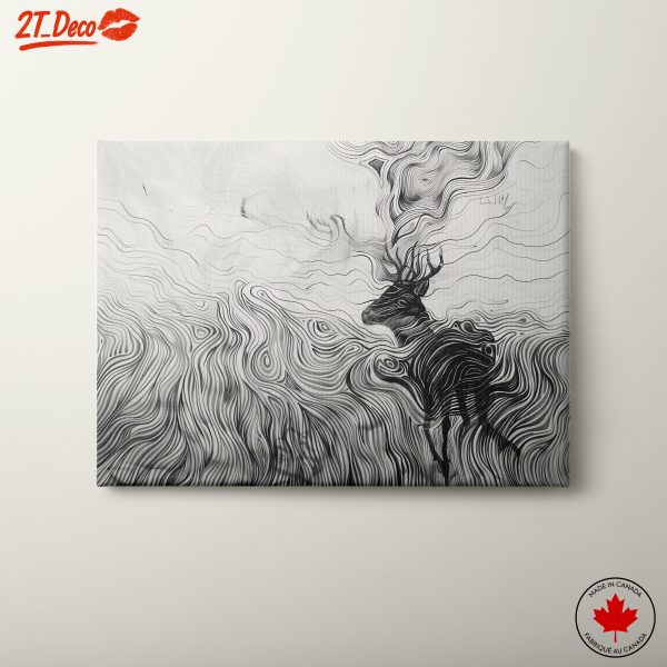 Stylized Art of a Running Deer