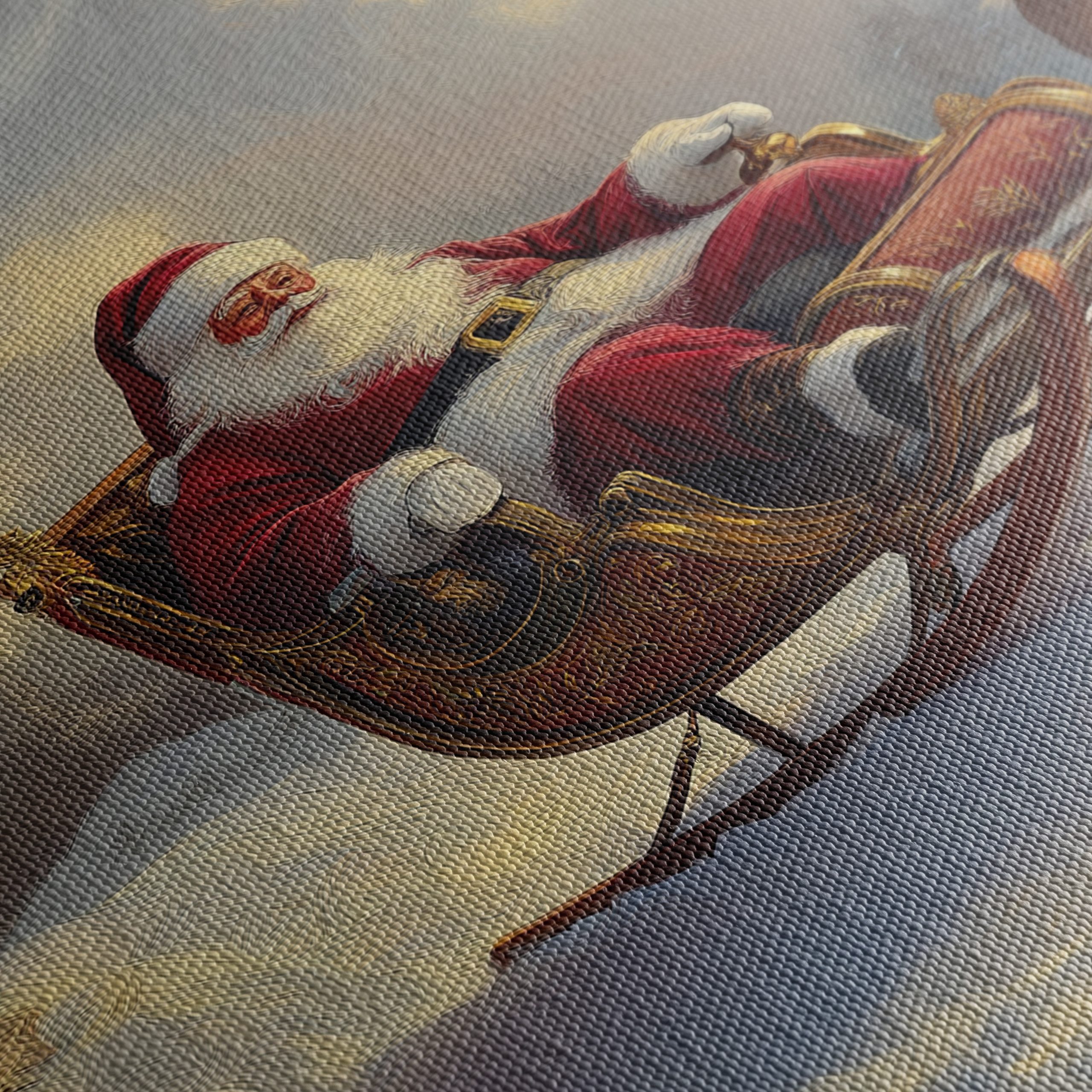 Santa Claus with Reindeer in Winter Wonderland - Image 5