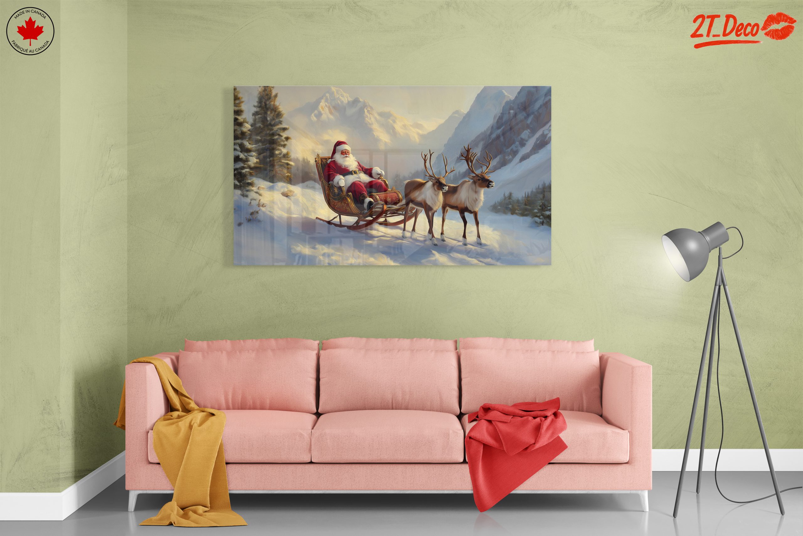 Santa Claus with Reindeer in Winter Wonderland - Image 7