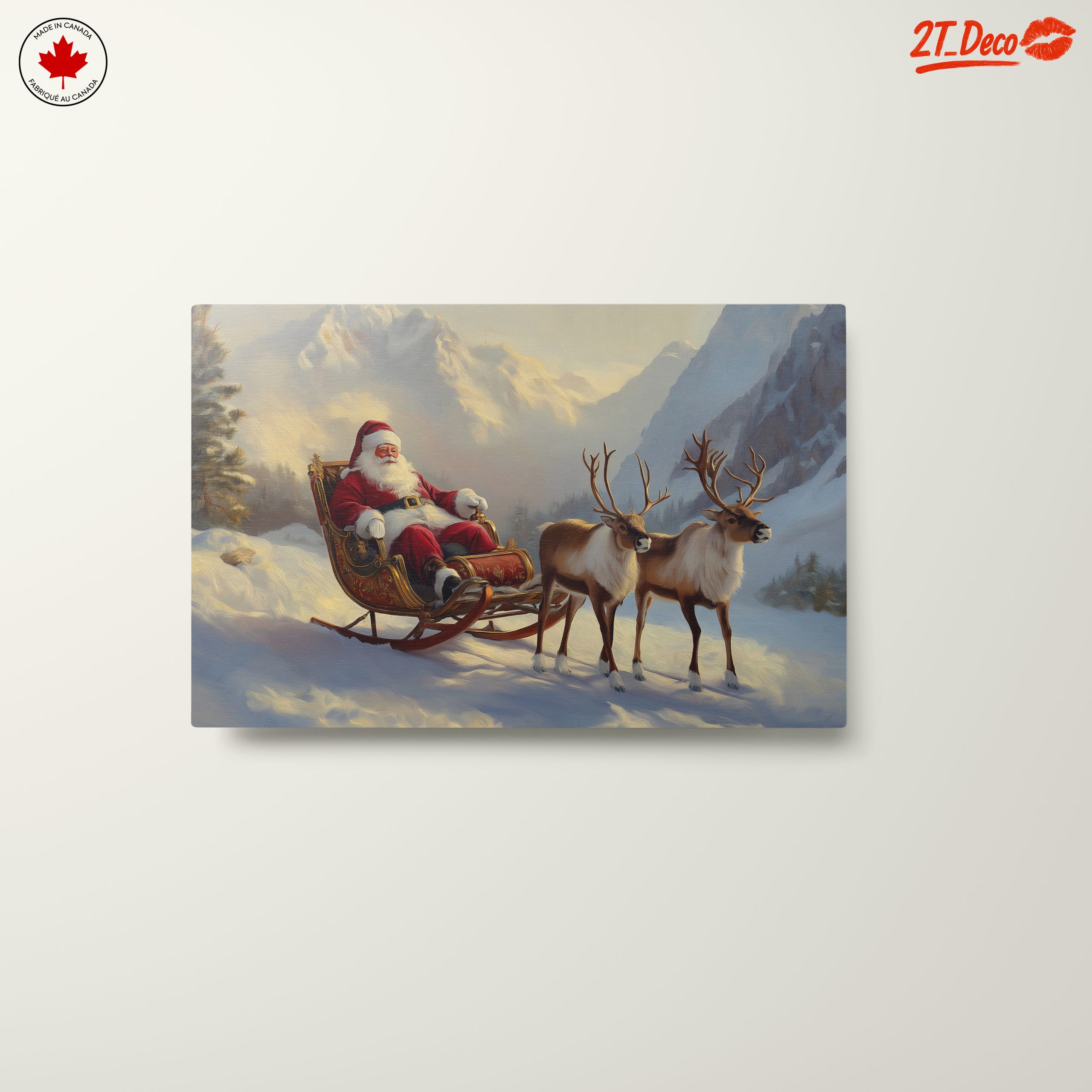 Santa Claus with Reindeer in Winter Wonderland - Image 10