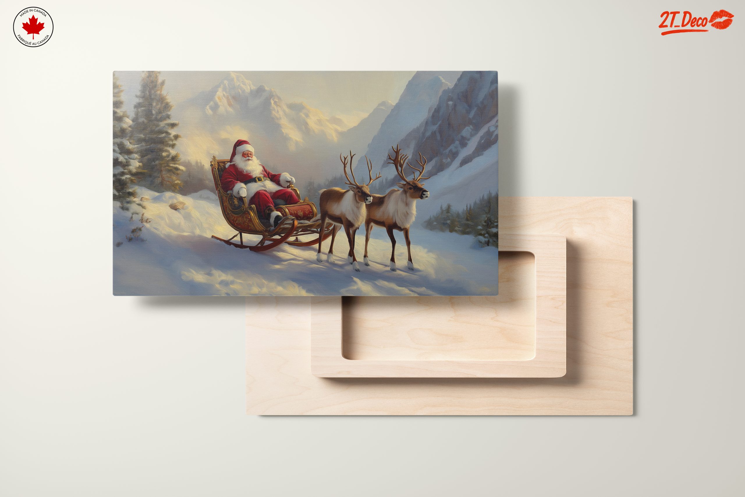 Santa Claus with Reindeer in Winter Wonderland - Image 11