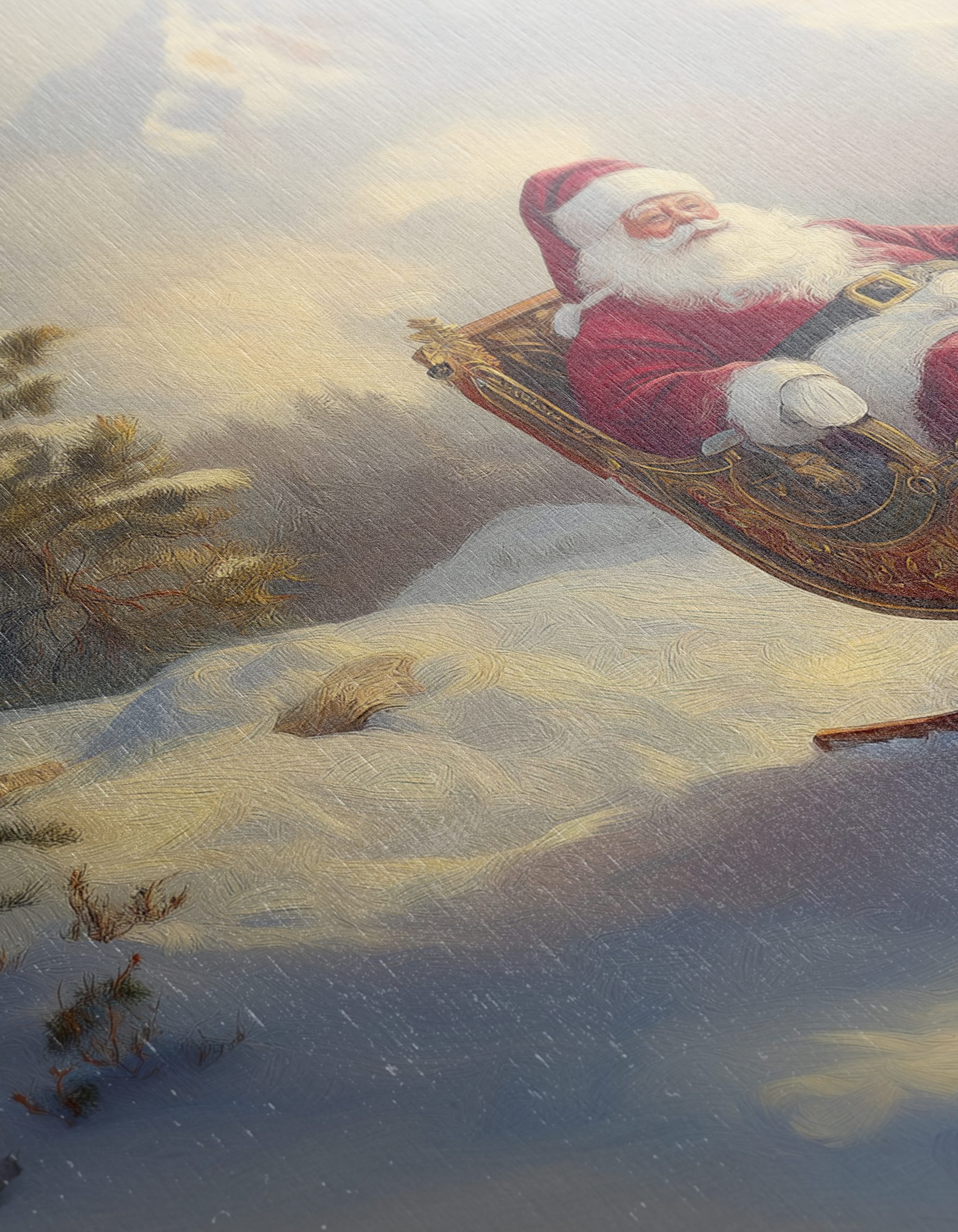 Santa Claus with Reindeer in Winter Wonderland - Image 12