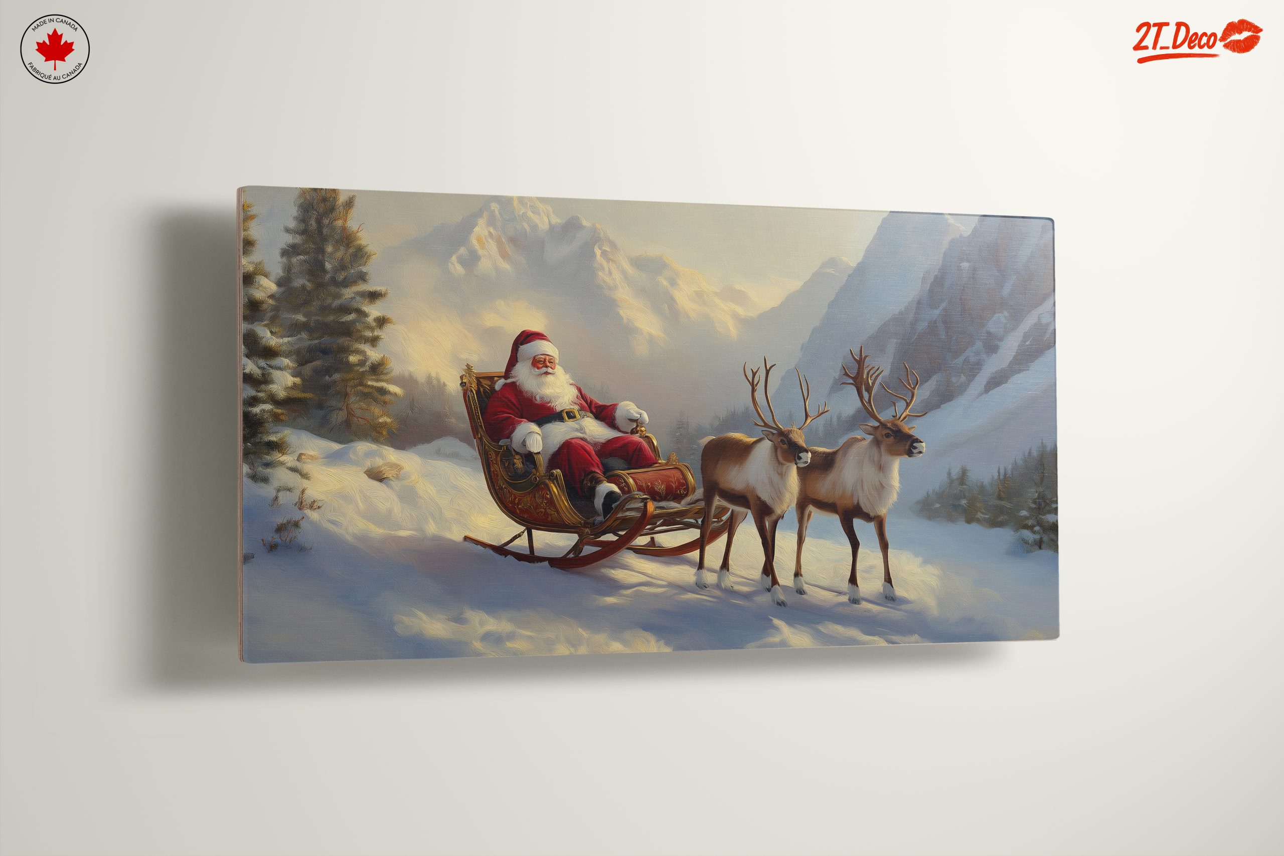 Santa Claus with Reindeer in Winter Wonderland - Image 13