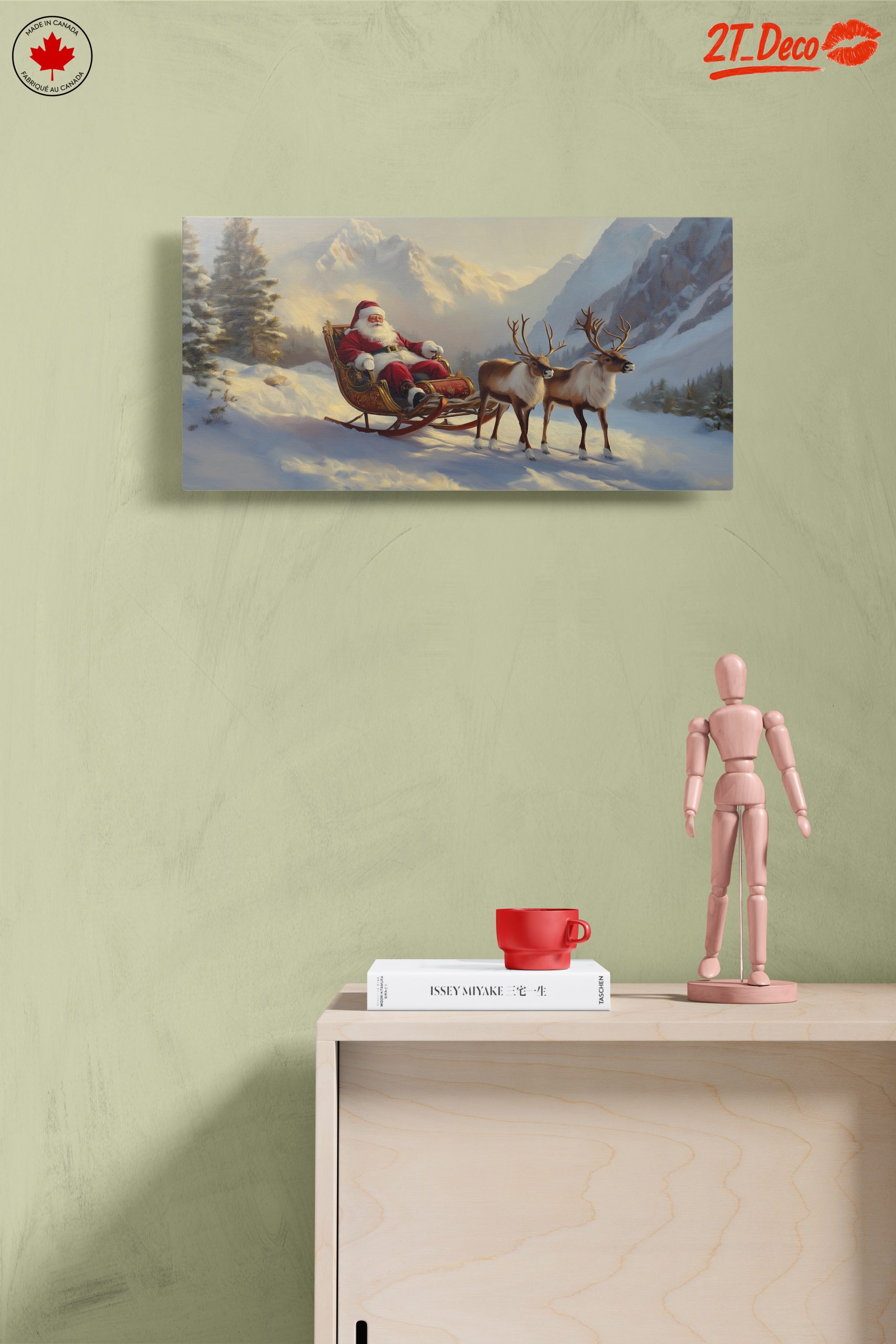 Santa Claus with Reindeer in Winter Wonderland - Image 14