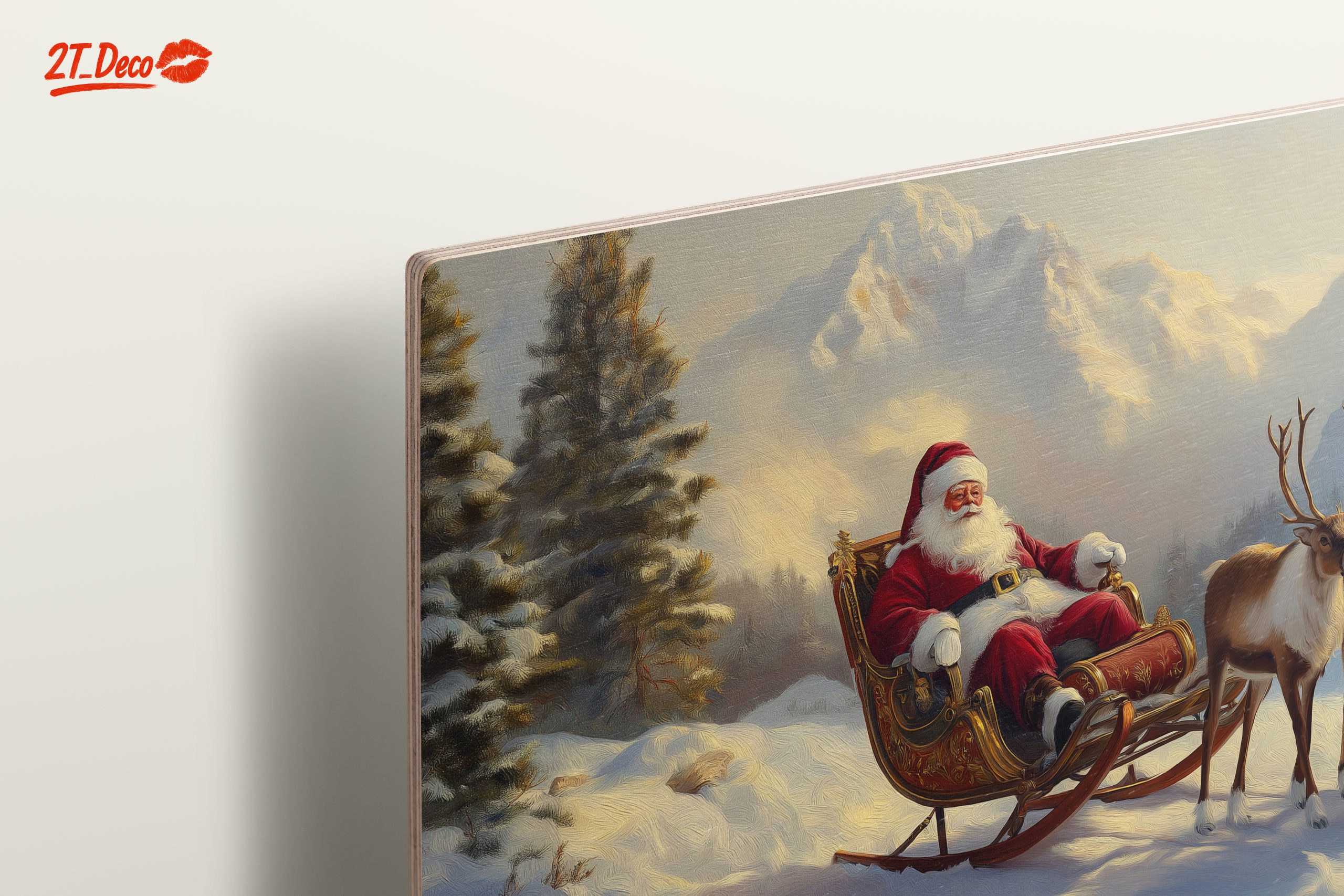 Santa Claus with Reindeer in Winter Wonderland - Image 15