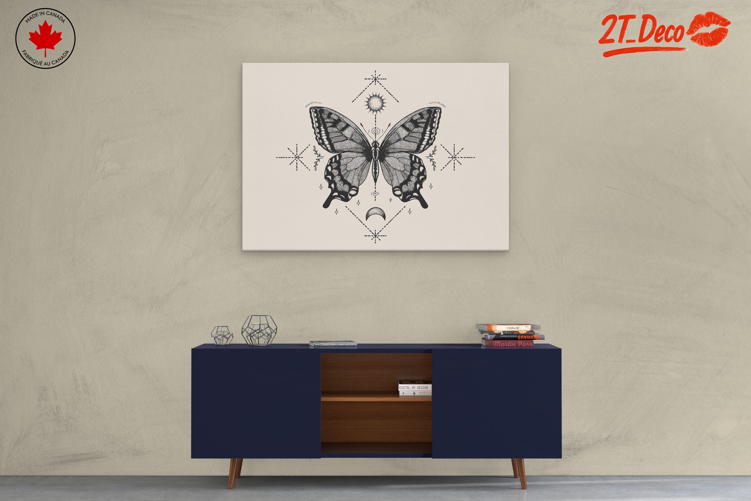 Stunning Black and White Butterfly Art - Image 3