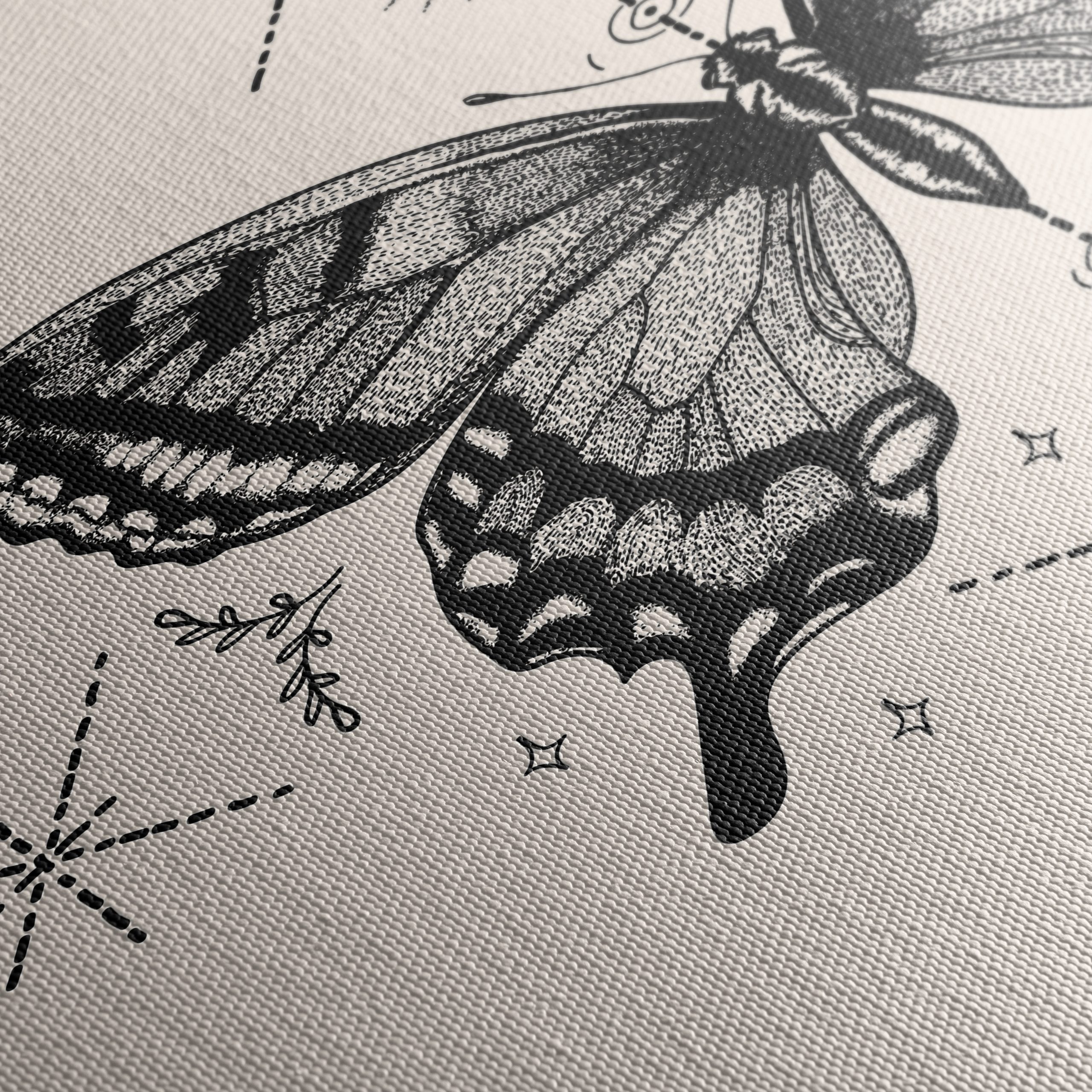 Stunning Black and White Butterfly Art - Image 5