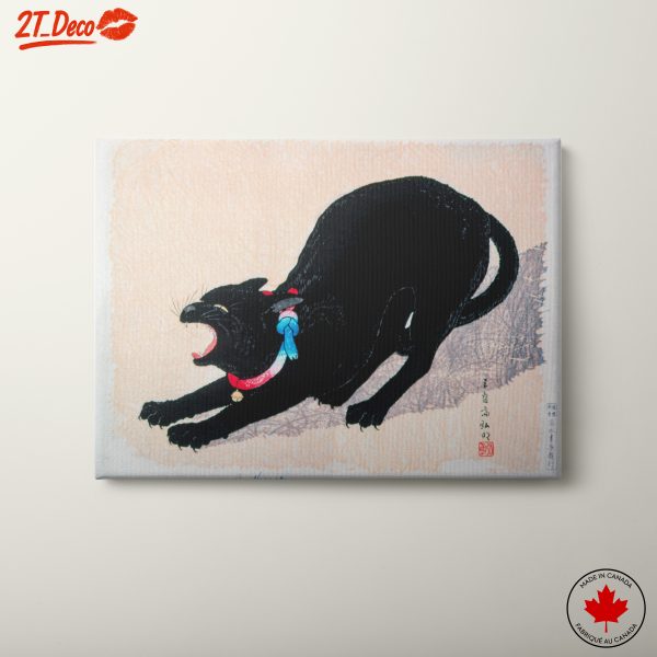 Artistic Black Cat with Collar