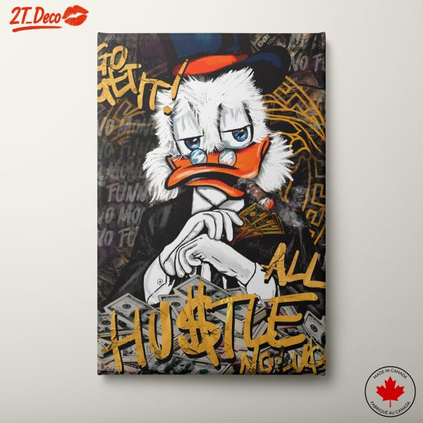 Motivational Cartoon Wall Art Featuring Rich Duck