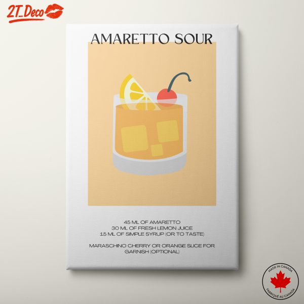Amaretto Sour Cocktail Recipe Art