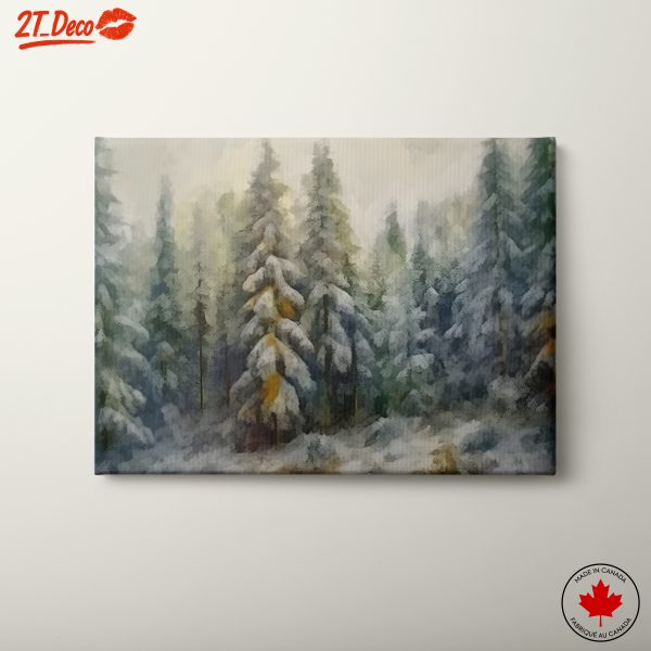 Serene Snowy Forest Landscape Art