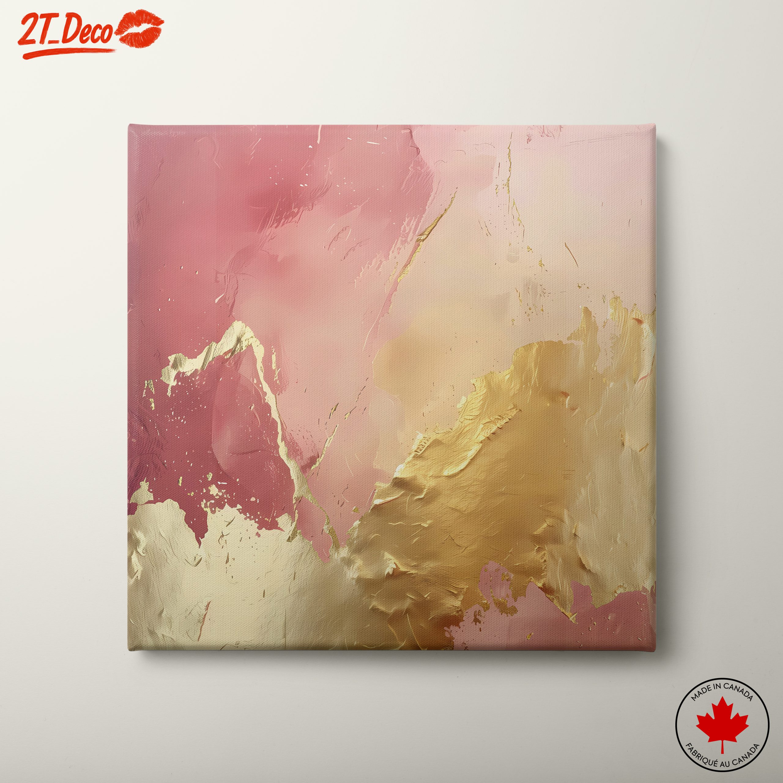 Elegant Abstract Blush and Gold Art