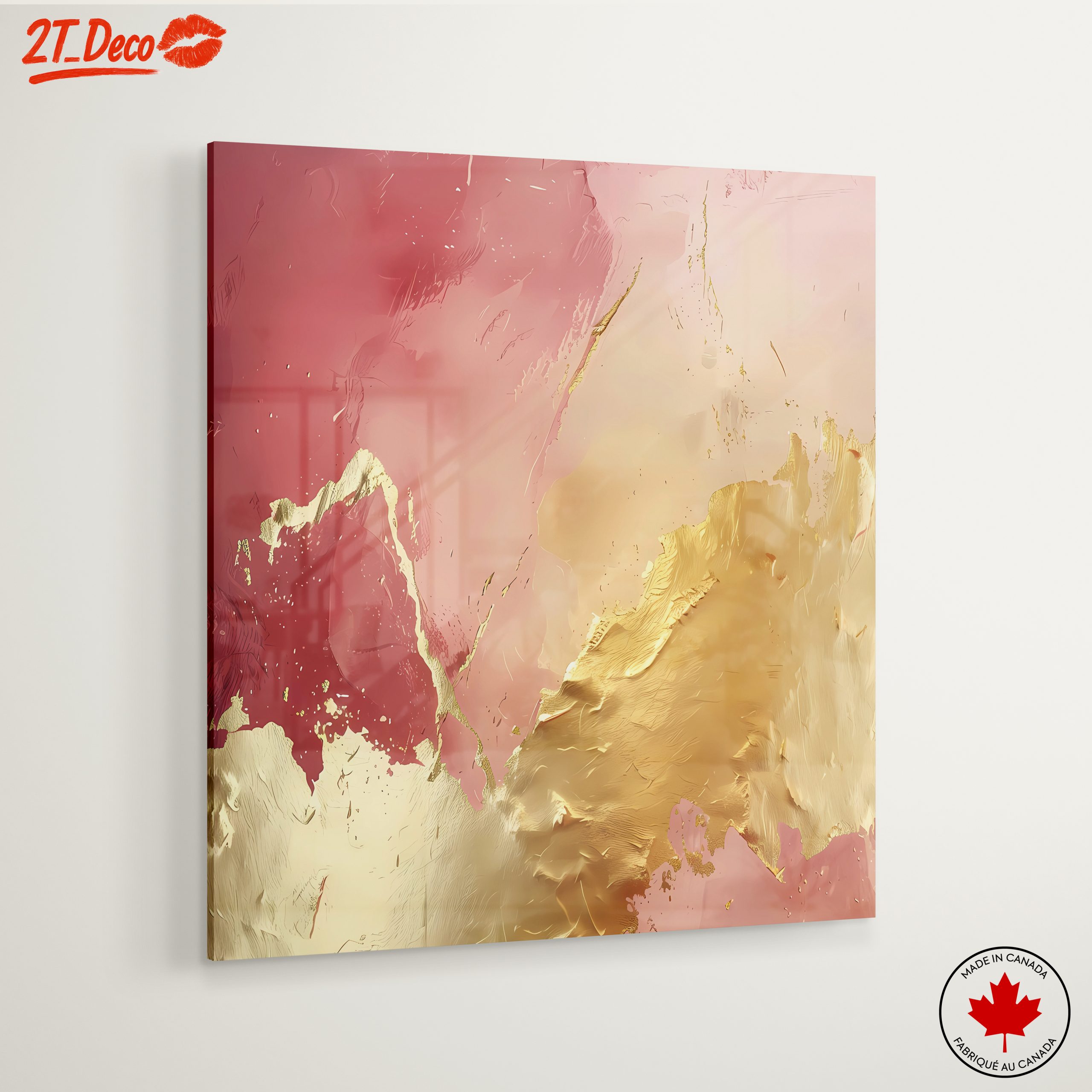 Elegant Abstract Blush and Gold Art - Image 6
