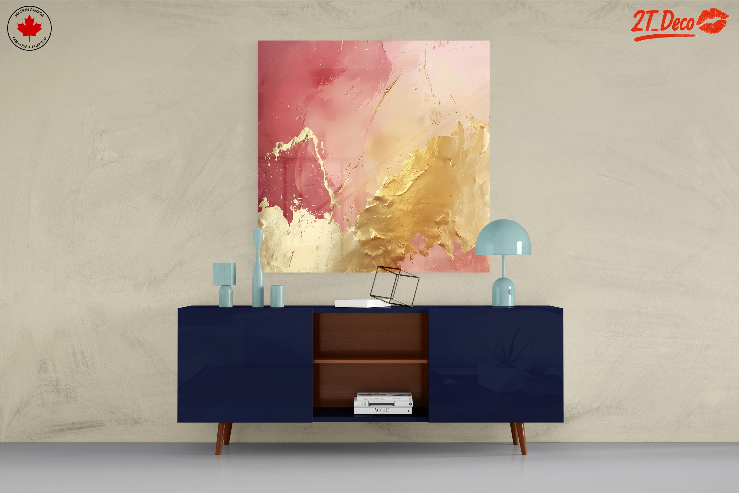 Elegant Abstract Blush and Gold Art - Image 8