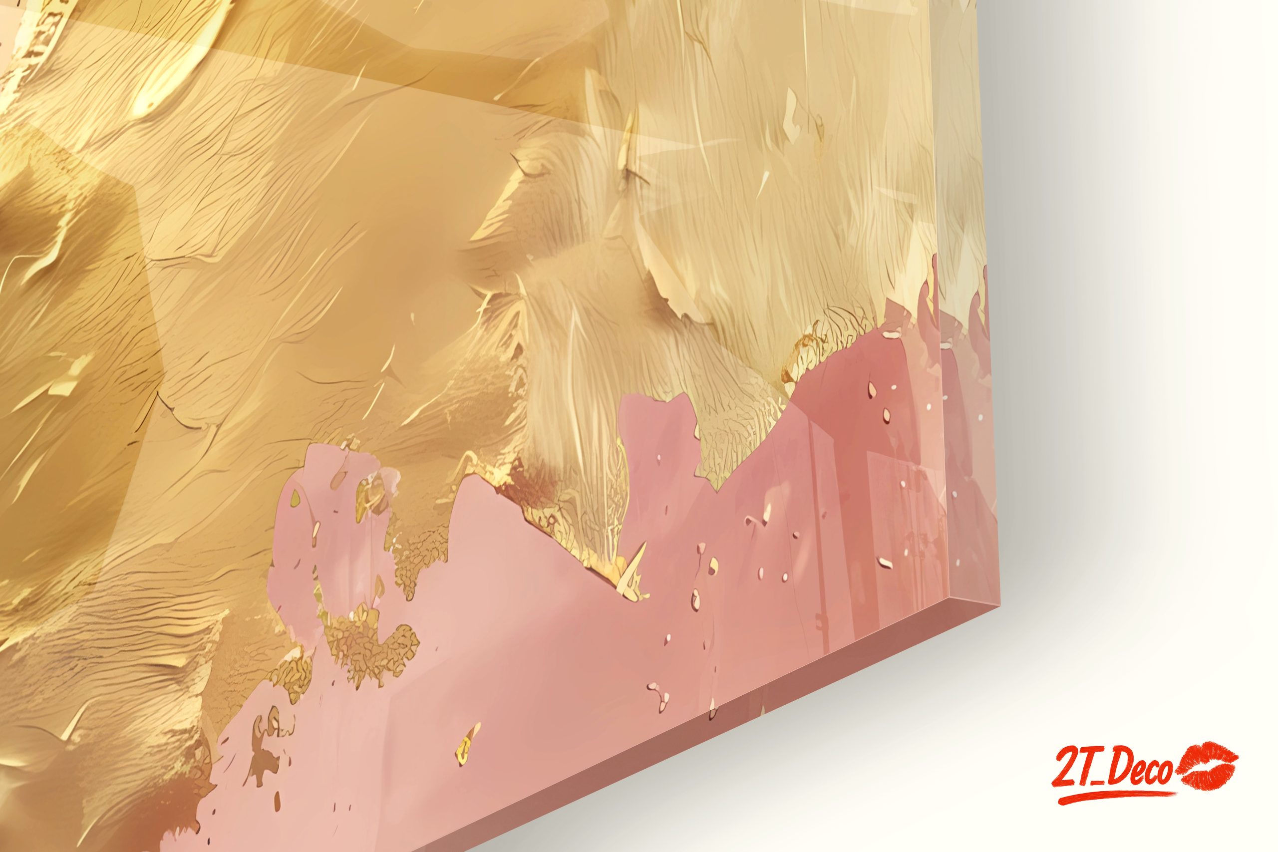 Elegant Abstract Blush and Gold Art - Image 9