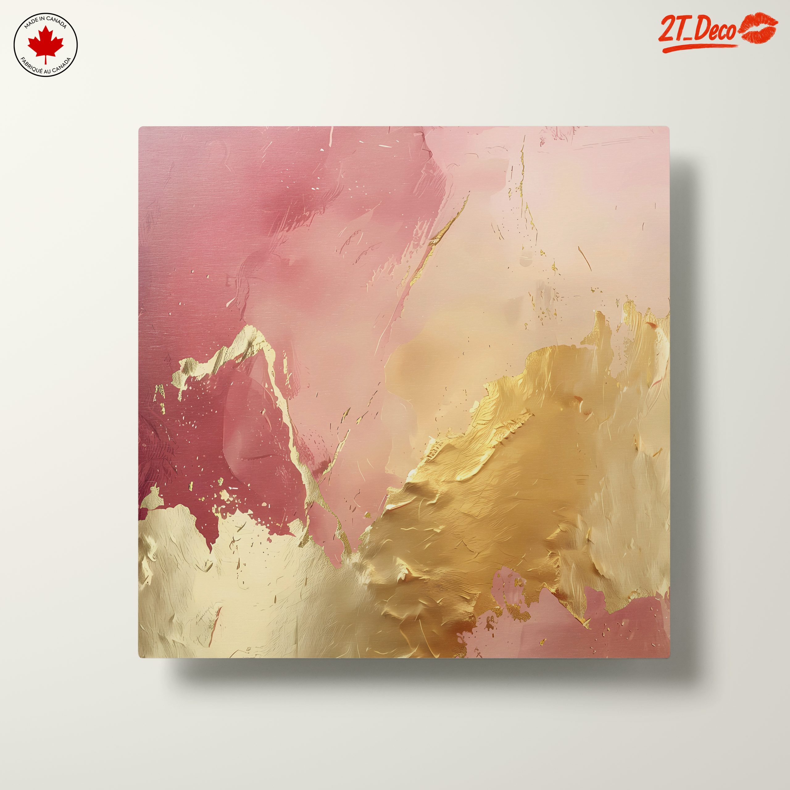 Elegant Abstract Blush and Gold Art - Image 10