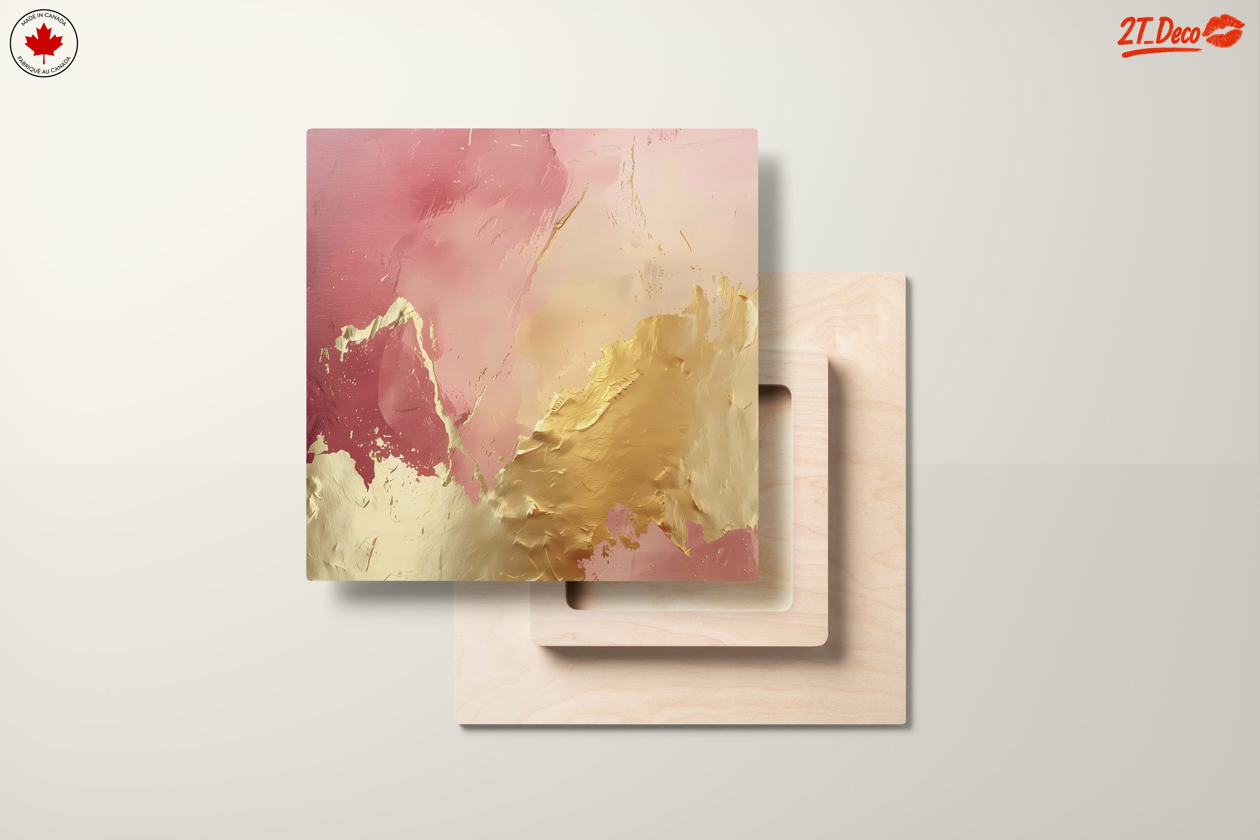 Elegant Abstract Blush and Gold Art - Image 11