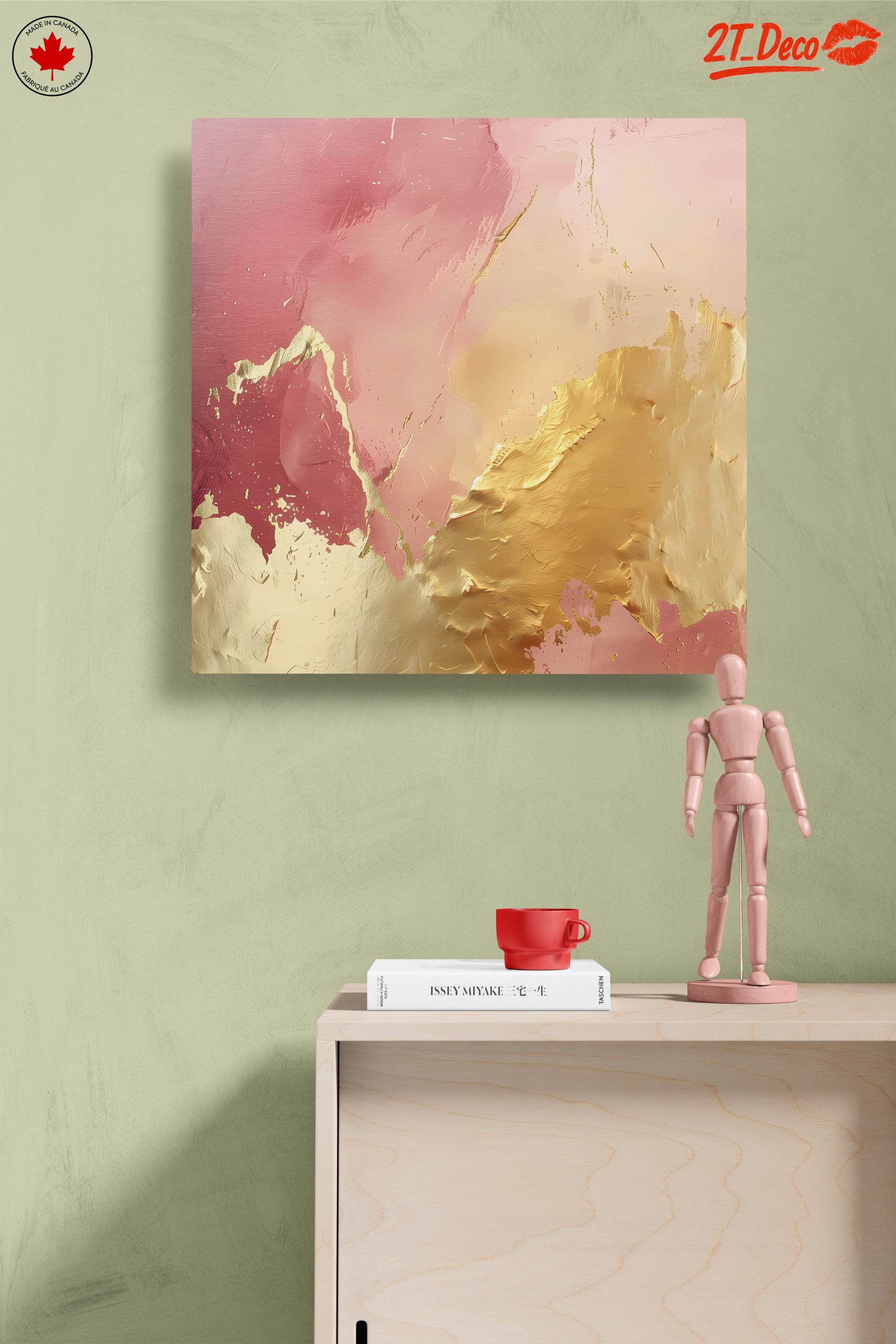 Elegant Abstract Blush and Gold Art - Image 14