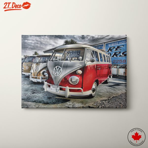 Vintage Volkswagen Bus in a Scenic Setting