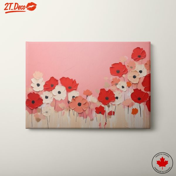 Abstract Floral Art with Colorful Poppies