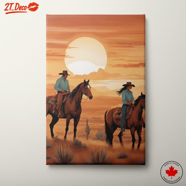 Cowboys at Sunset: Western Landscape Art