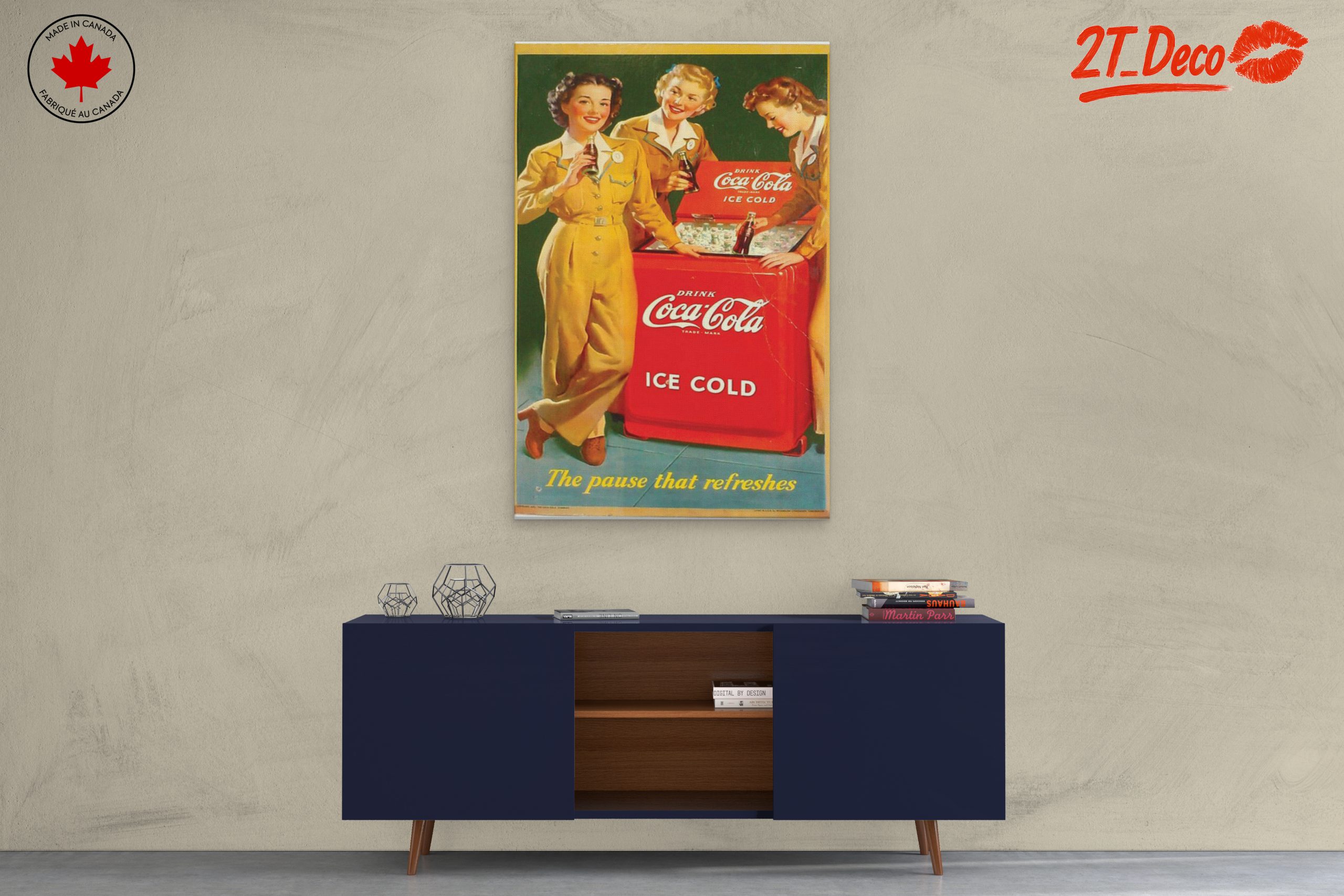 Vintage Coca-Cola Advertisement Featuring Iconic Women - Image 3