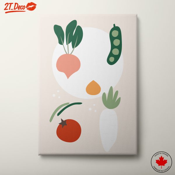 Abstract Vegetable Illustrations in Bold Colors