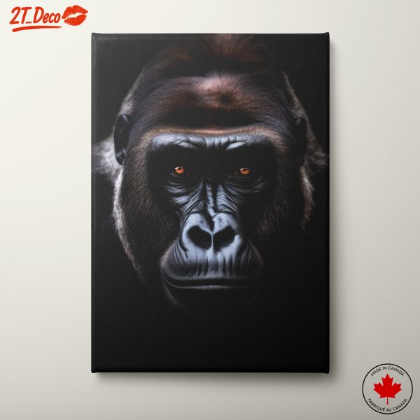 Gorilla Portrait on Black Background