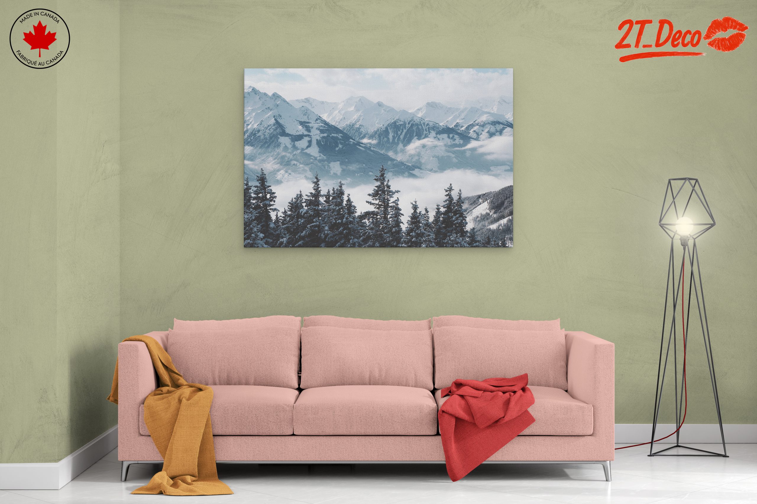 Serene Mountain Landscape with Snow - Image 2