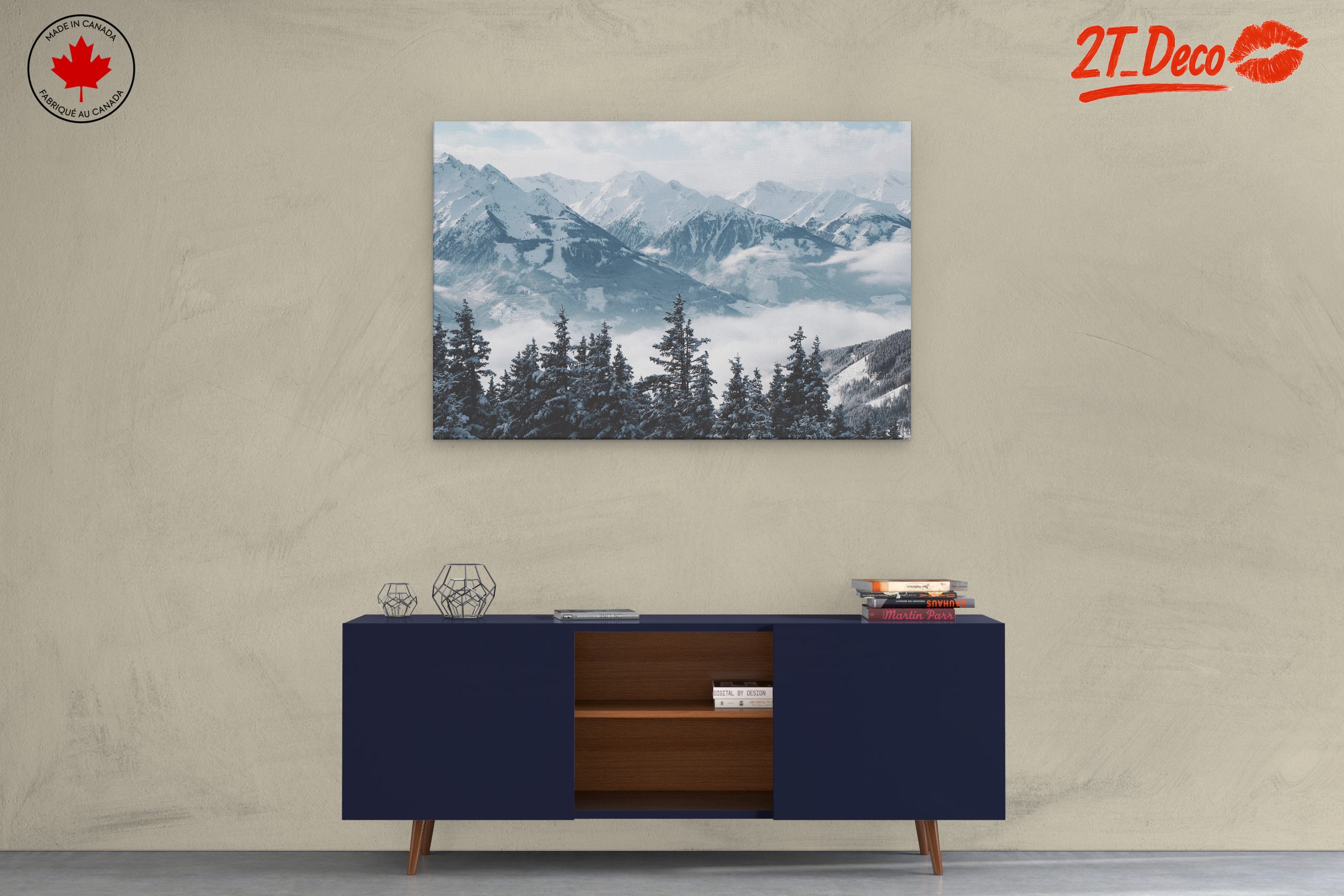 Serene Mountain Landscape with Snow - Image 3