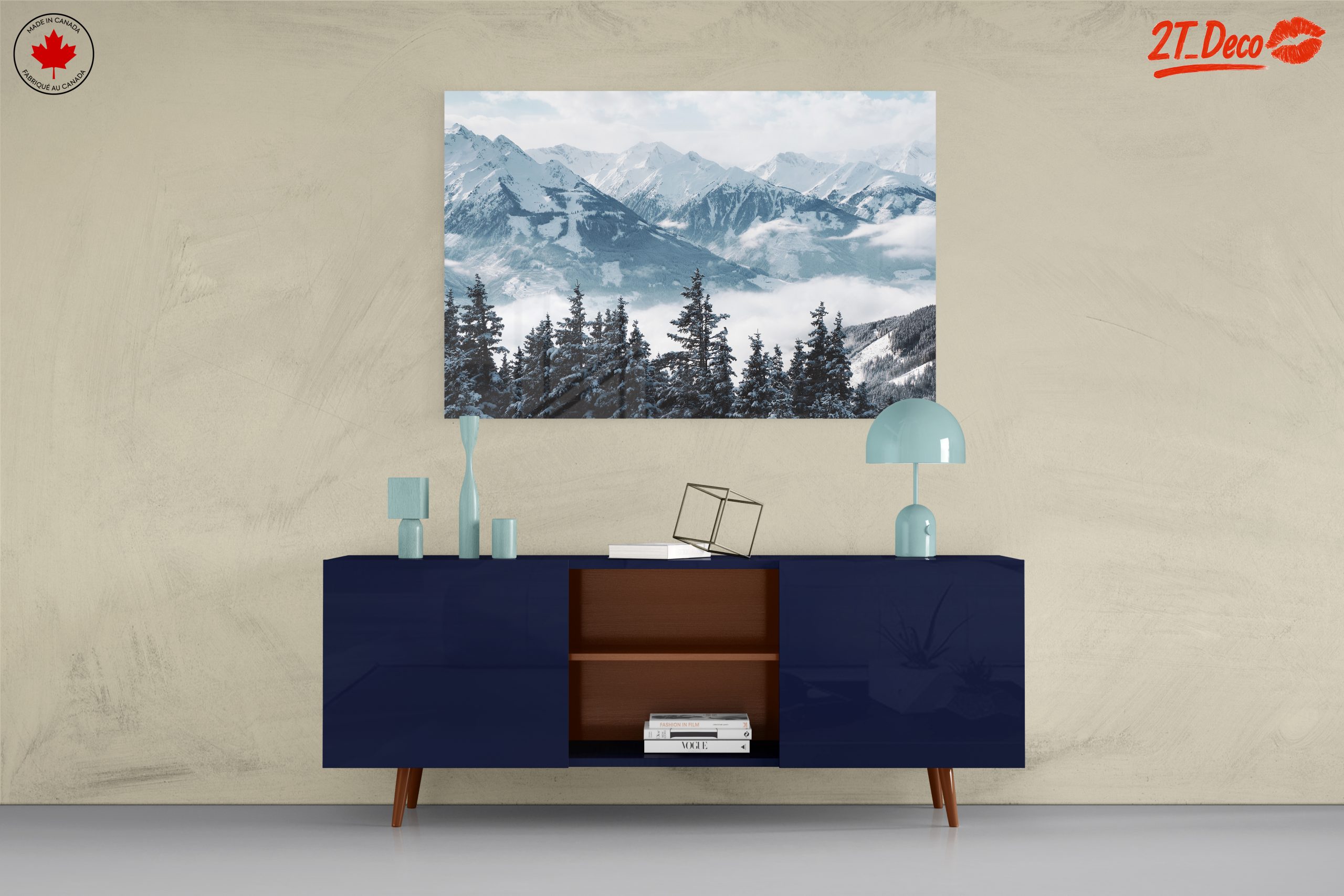 Serene Mountain Landscape with Snow - Image 8