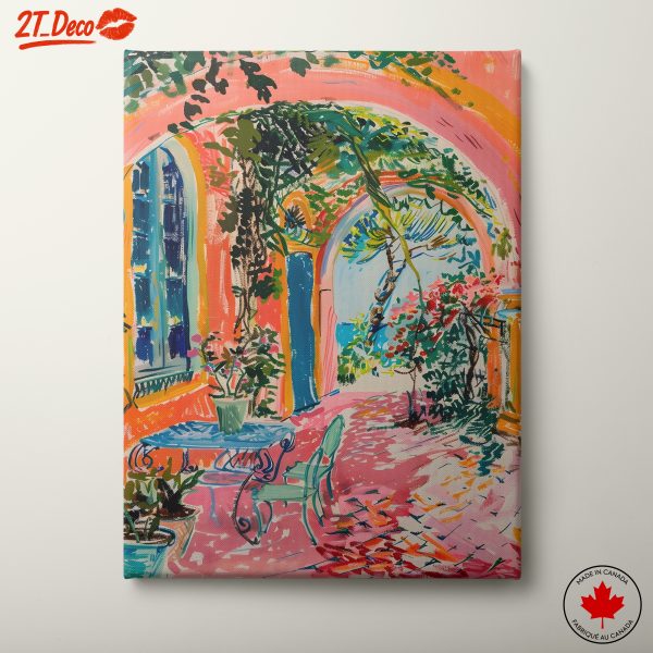 Colorful Courtyard Illustration