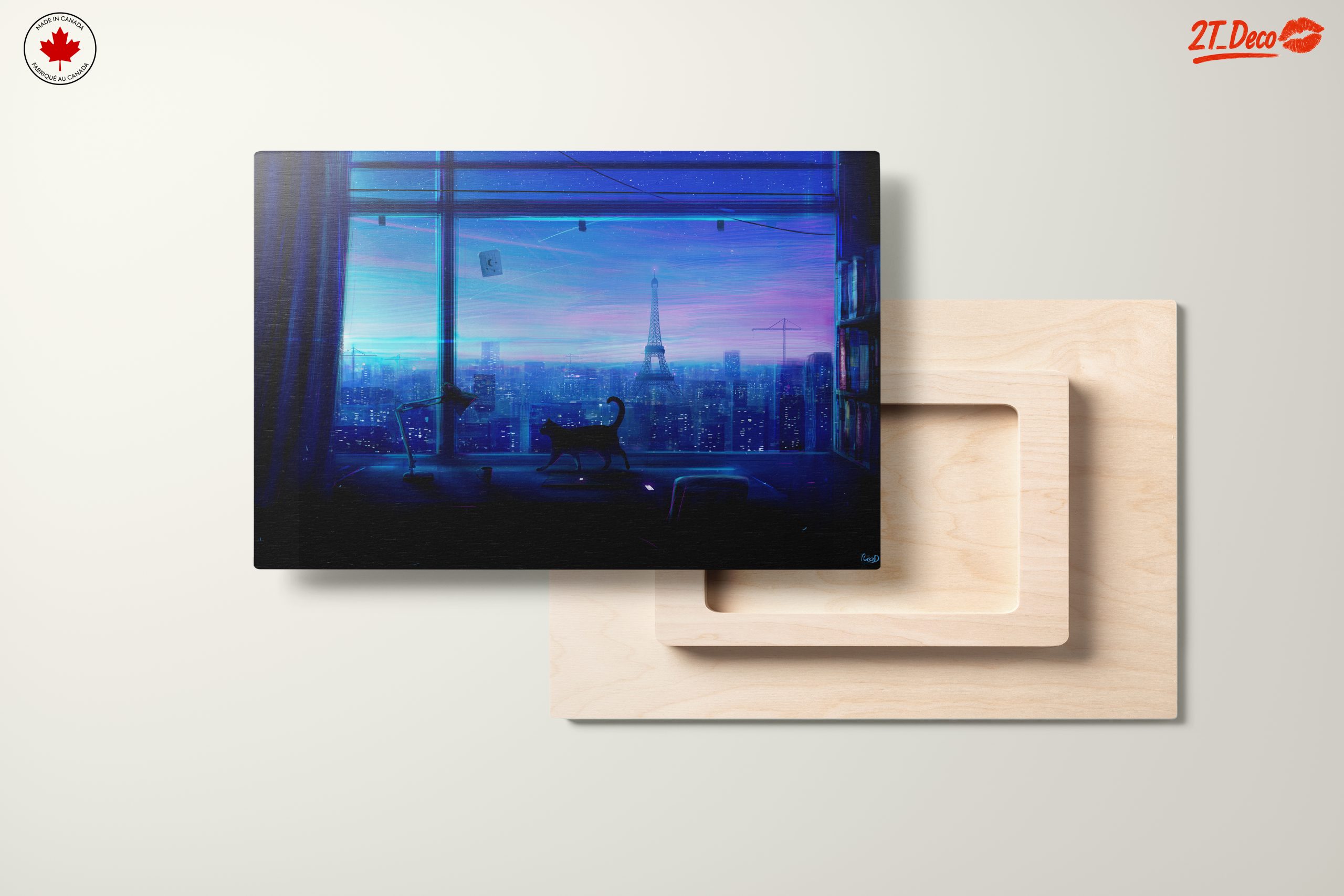 Cityscape Cat Silhouette at Night - Image 11