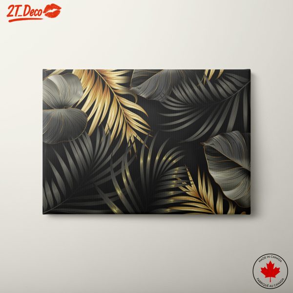Elegant Botanical Abstract Art with Gold Leaves