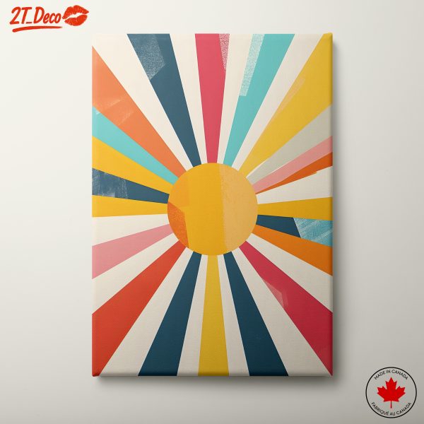 Vibrant Geometric Sun Rays Art