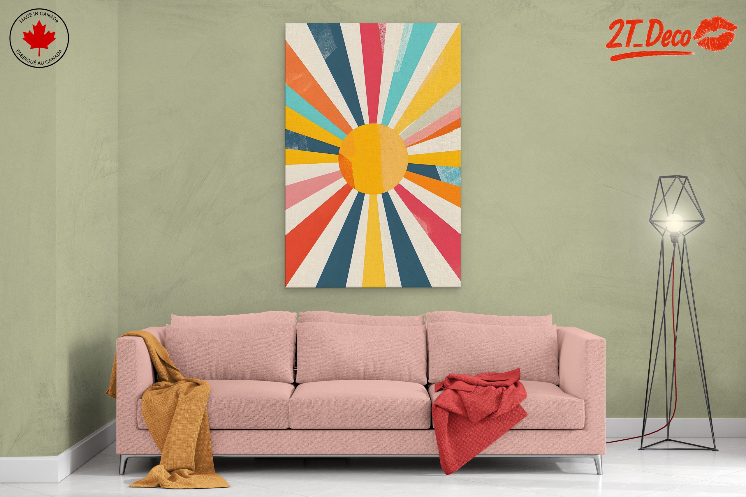 Vibrant Geometric Sun Rays Art - Image 2